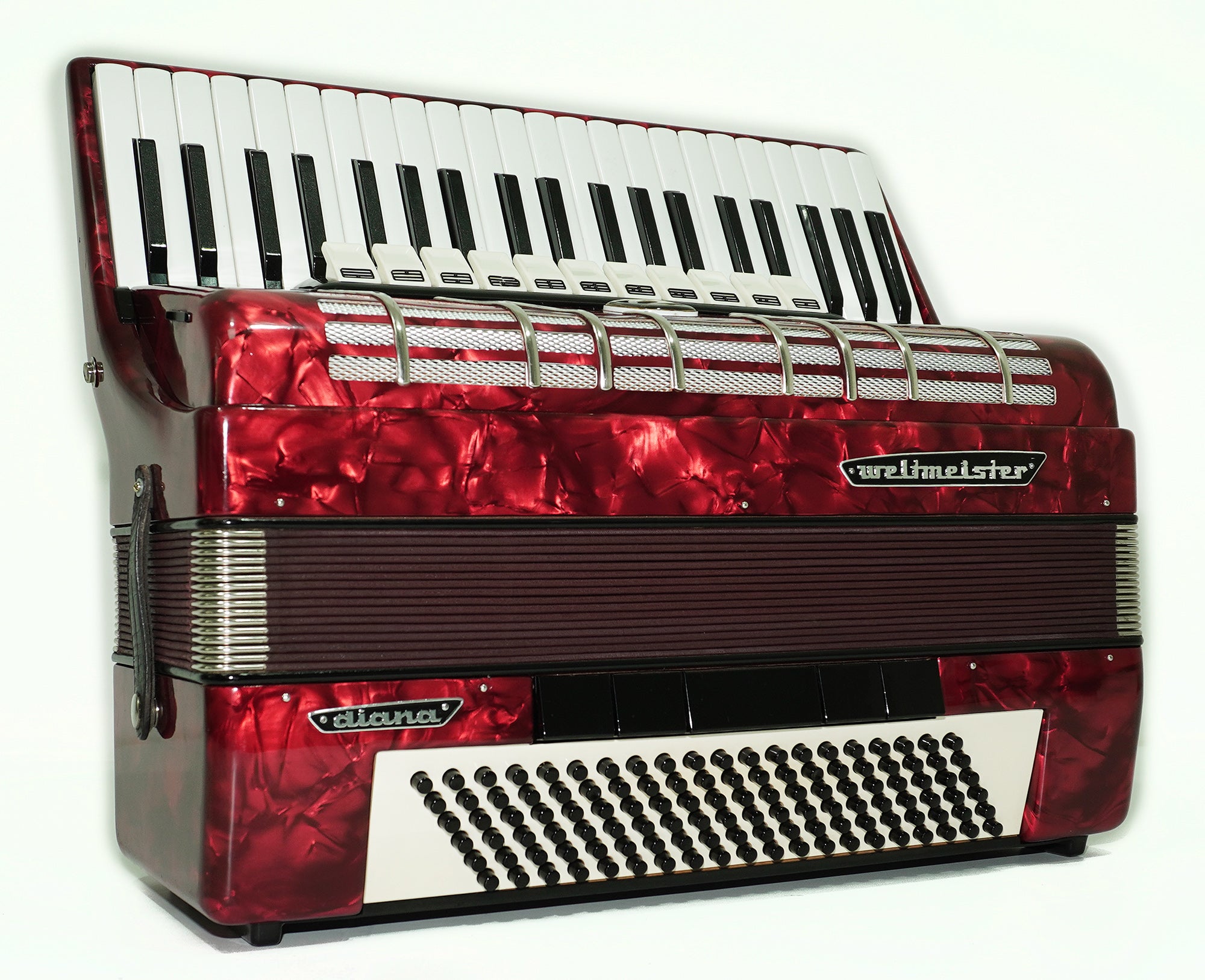Weltmeister Diana Accordion 120 Bass, German Accordian Instrument, New Straps and Soft Case for Gift, Original Keyboard Piano Acordeone, 2619