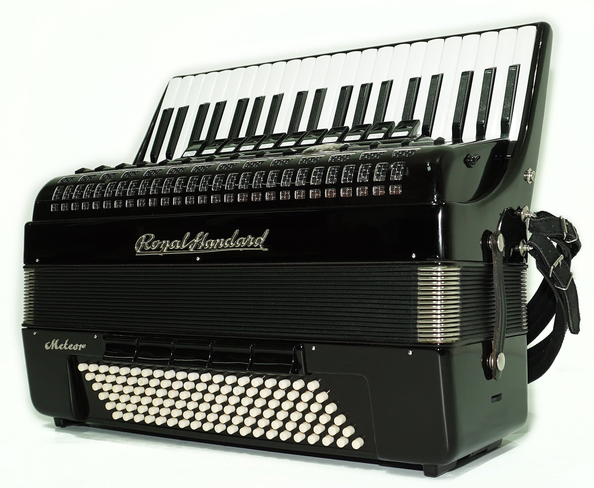Royal Standard Meteor Full Size Accordion made in Germany, 120 Bass Concert Piano Akkordeon for Adults, New Straps and Soft Bag for Gift, 2626