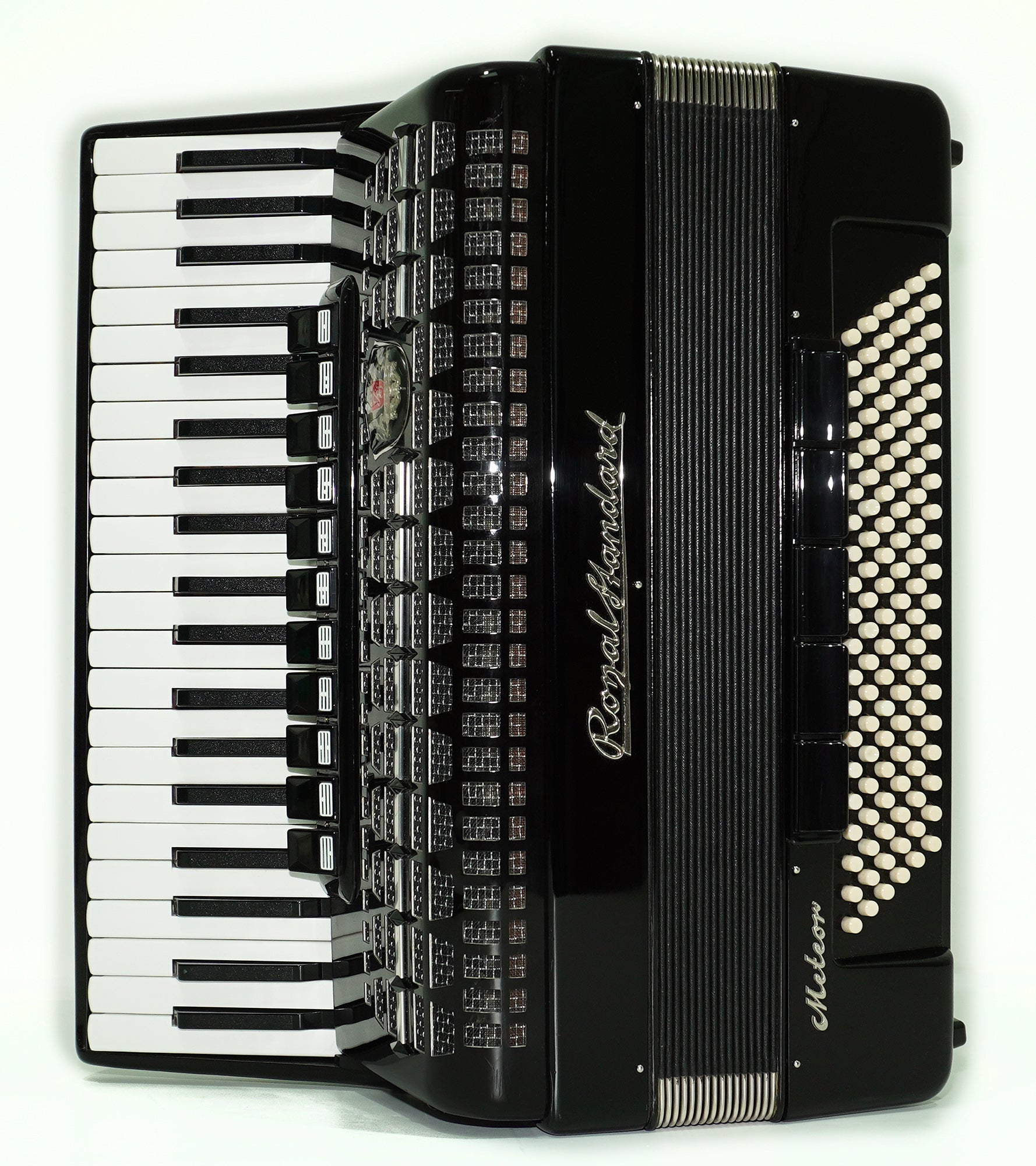 Royal Standard Meteor Full Size Accordion made in Germany, 120 Bass Concert Piano Akkordeon for Adults, New Straps and Soft Bag for Gift, 2626