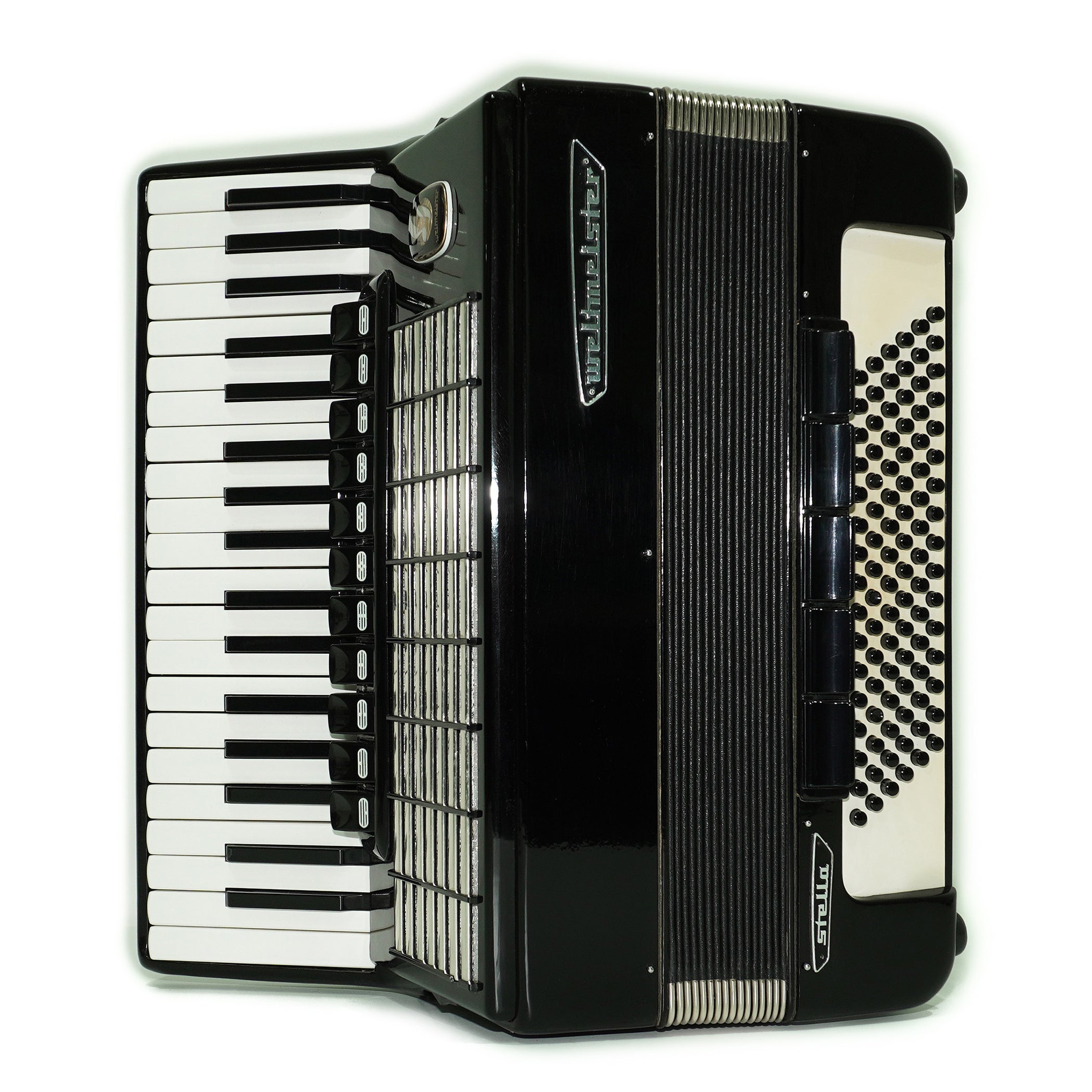 Weltmeister Stella 96 Bass Accordion made in Germany, New Straps and Soft Case for Gift, Original Keyboard Piano Accordian Instrument, 2627