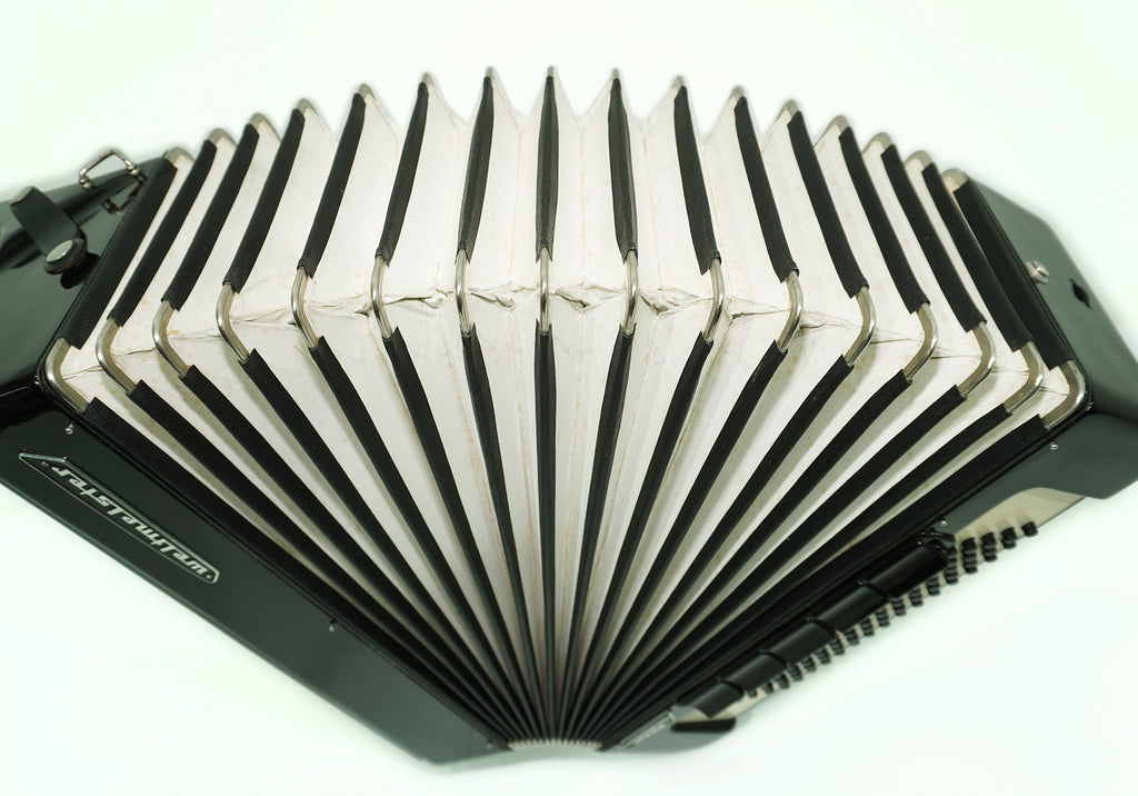 Weltmeister Stella 96 Bass Accordion made in Germany, New Straps and Soft Case for Gift, Original Keyboard Piano Accordian Instrument, 2627