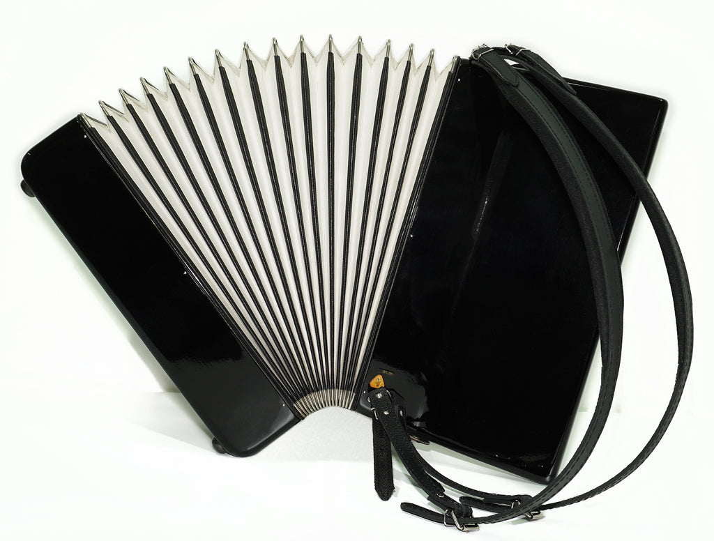 Weltmeister Stella 96 Bass Accordion made in Germany, New Straps and Soft Case for Gift, Original Keyboard Piano Accordian Instrument, 2627