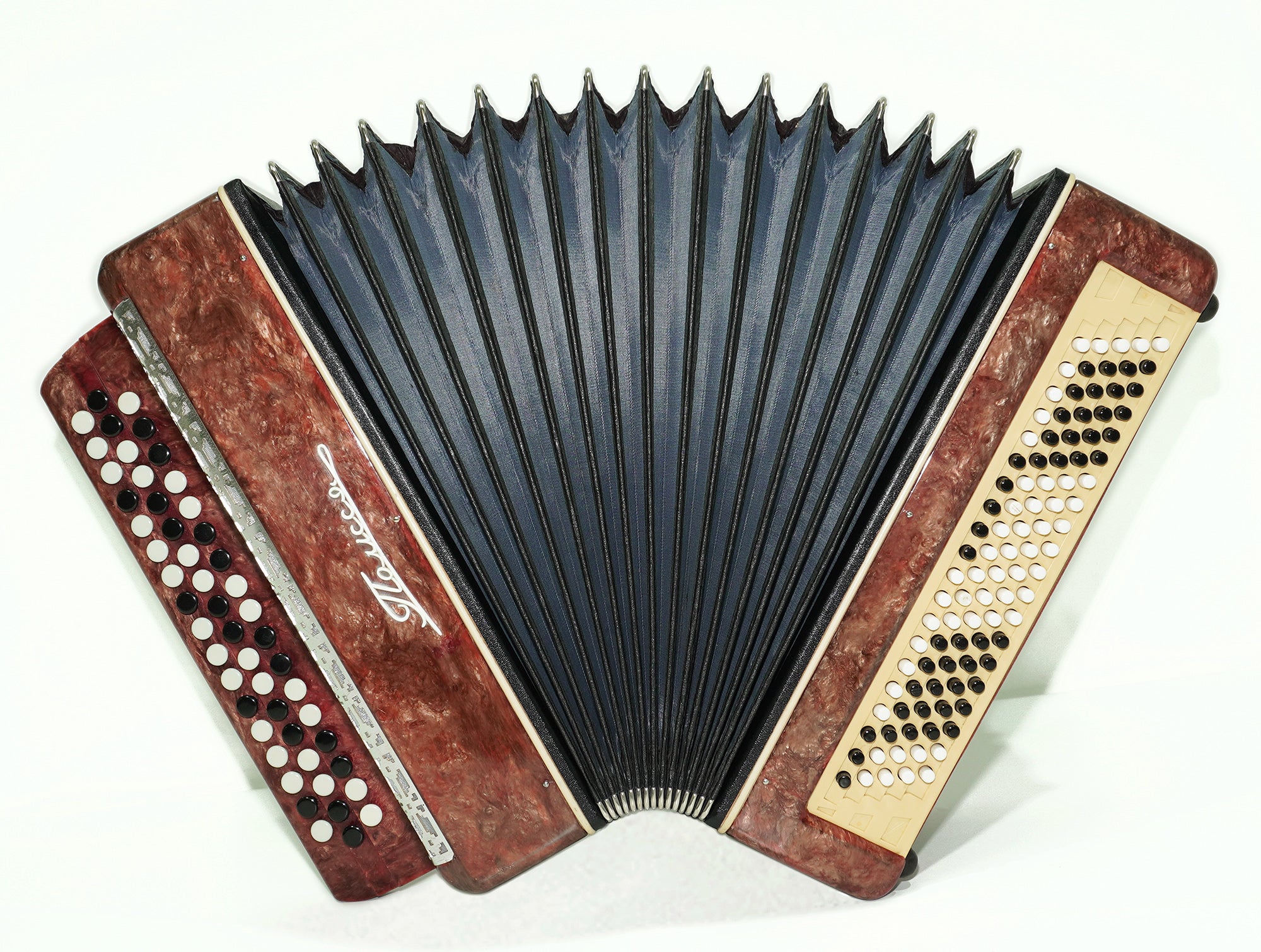 Ukraine Polissya Bayan 3 Row Chromatic Button Accordion 100 Bass, Folk Harmonica, Garmoshka, New Straps and Soft Case, 2632