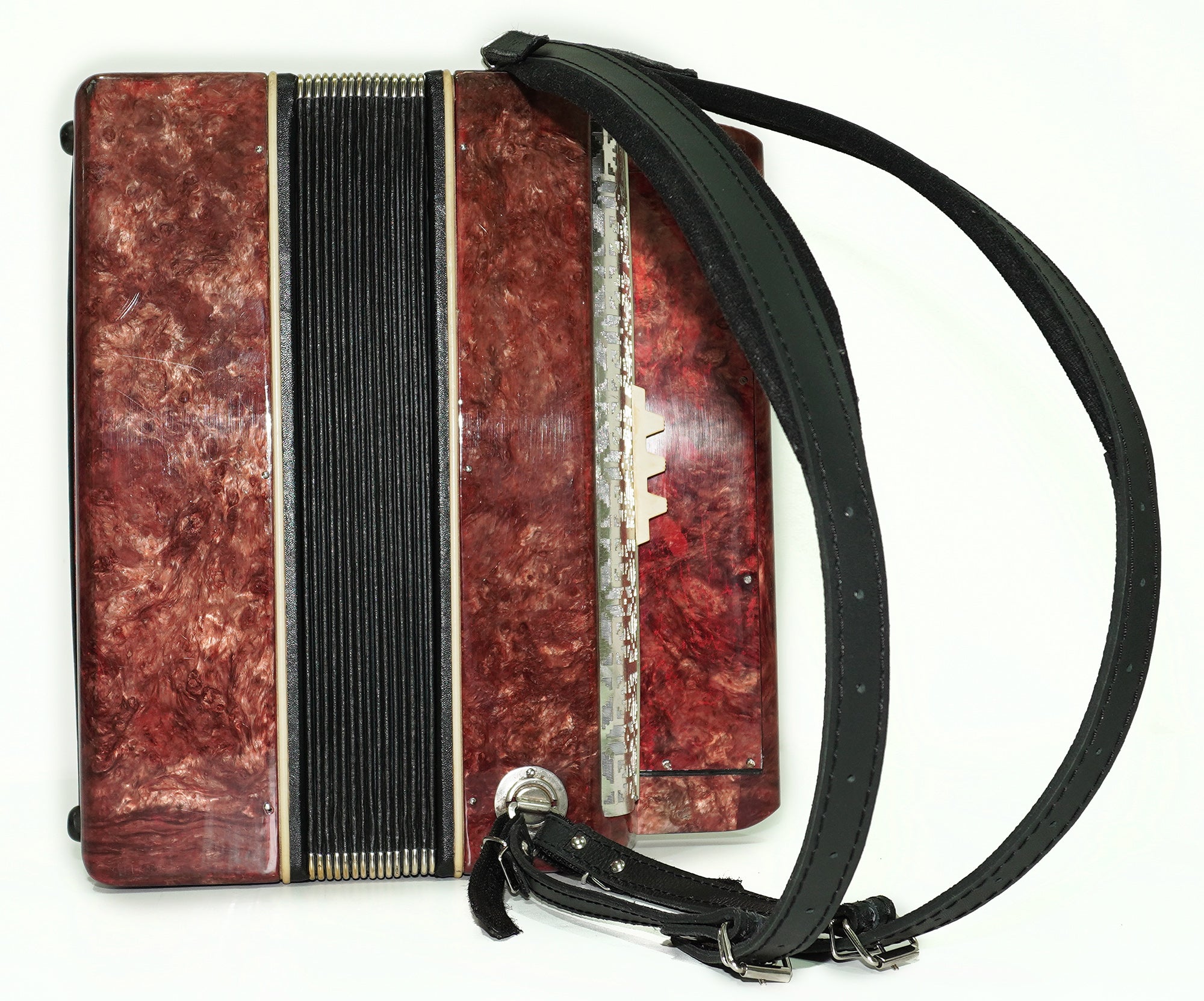 Ukraine Polissya Bayan 3 Row Chromatic Button Accordion 100 Bass, Folk Harmonica, Garmoshka, New Straps and Soft Case, 2632