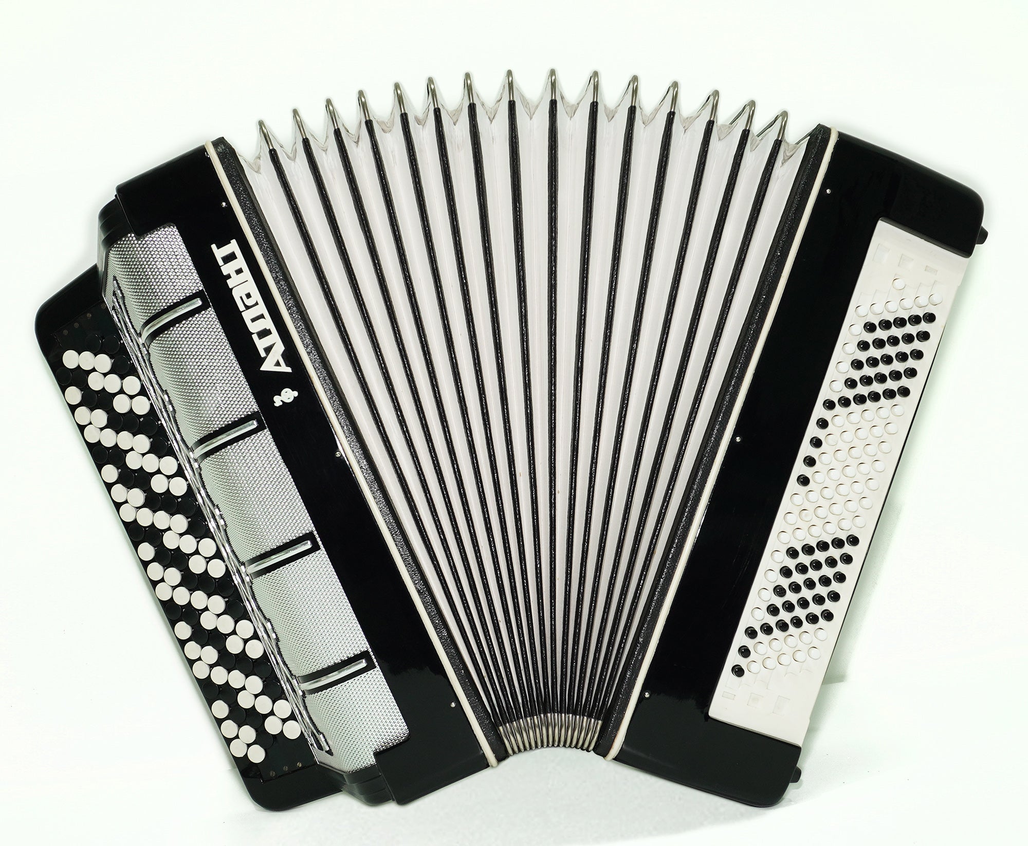 Concert 5 Rows Button Accordion Atlant 120 Bass, Chromatic Ukrainian Bayan, B System, New straps, Rich and Powerful sound!, 2628