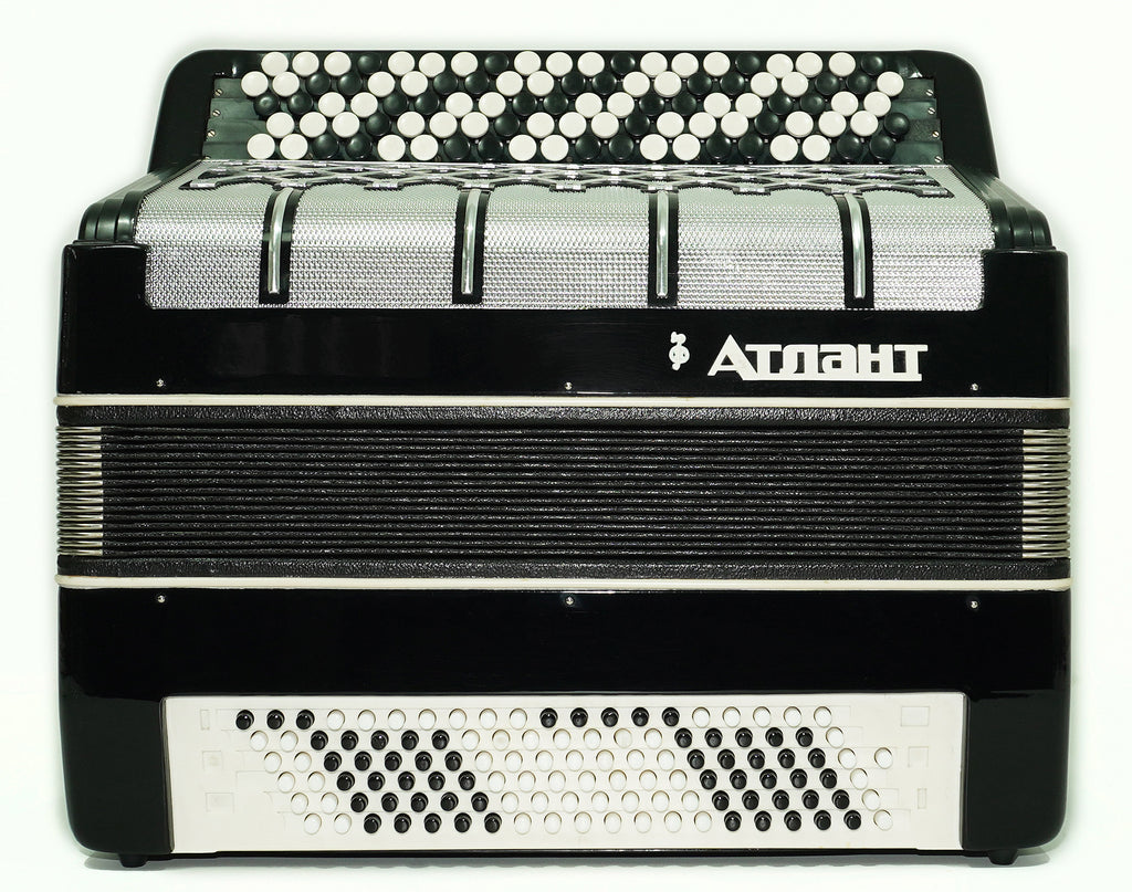 Concert 5 Rows Button Accordion Atlant 120 Bass, Chromatic Ukrainian Bayan, B System, New straps, Rich and Powerful sound!, 2628