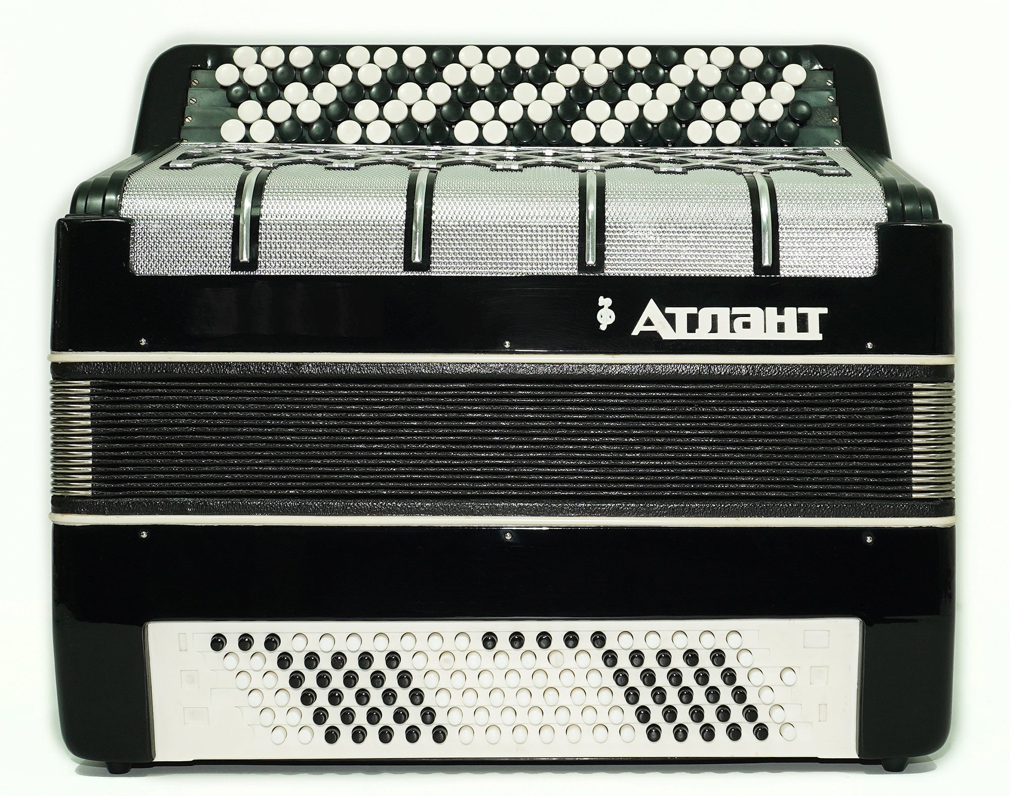 Concert 5 Rows Button Accordion Atlant 120 Bass, Chromatic Ukrainian Bayan, B System, New straps, Rich and Powerful sound!, 2628
