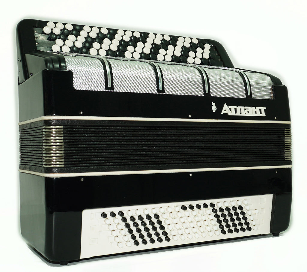 Concert 5 Rows Button Accordion Atlant 120 Bass, Chromatic Ukrainian Bayan, B System, New straps, Rich and Powerful sound!, 2628