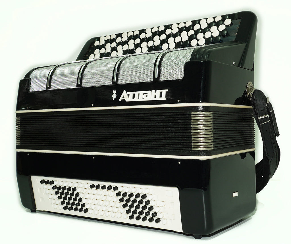 Concert 5 Rows Button Accordion Atlant 120 Bass, Chromatic Ukrainian Bayan, B System, New straps, Rich and Powerful sound!, 2628
