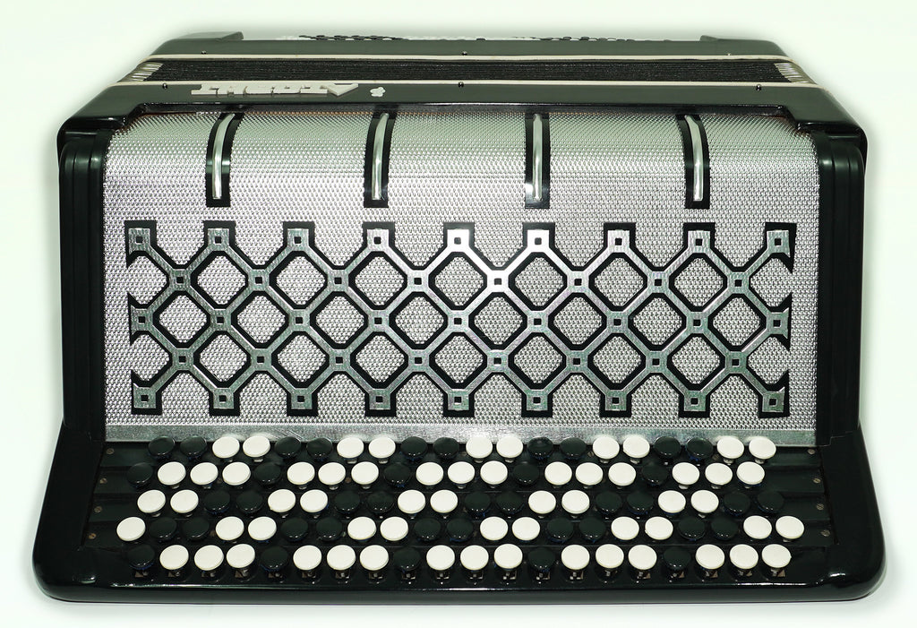 Concert 5 Rows Button Accordion Atlant 120 Bass, Chromatic Ukrainian Bayan, B System, New straps, Rich and Powerful sound!, 2628
