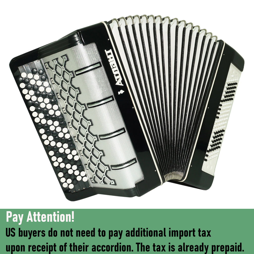Concert 5 Rows Button Accordion Atlant 120 Bass, Chromatic Ukrainian Bayan, B System, New straps, Rich and Powerful sound!, 2628
