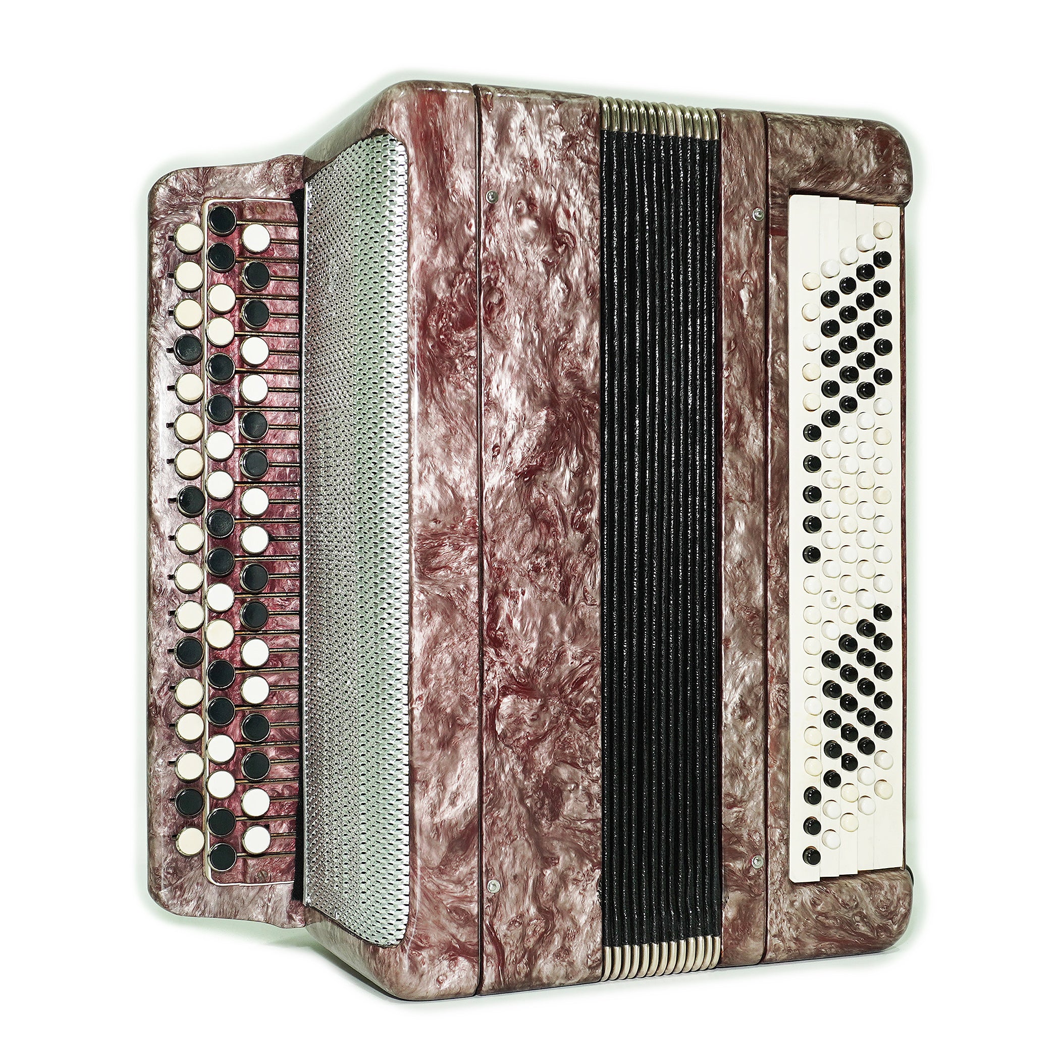 Tula Russian Bayan Tulskiy, 3 Row Chromatic Button Accordion, Vintage Music Box B System, New Straps and Soft Case, Soviet Harmonica, 2634