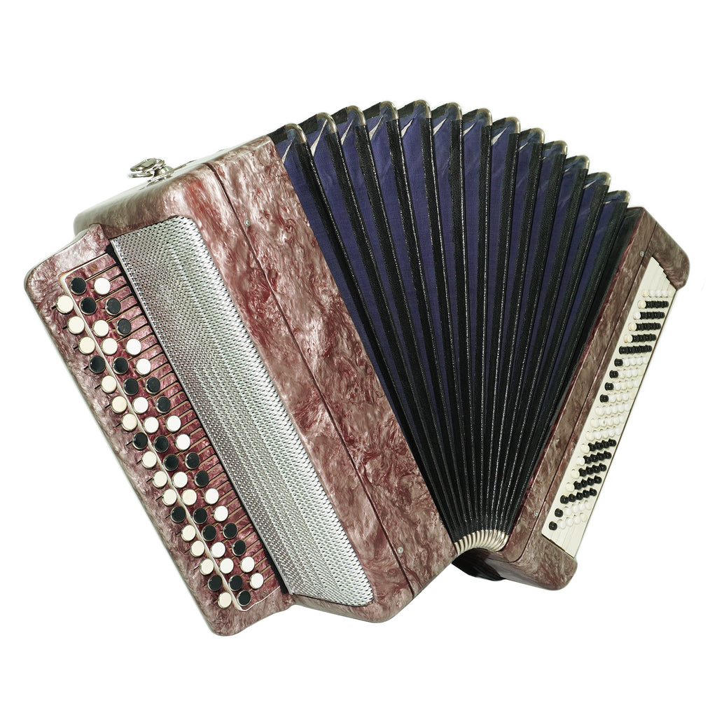 Tula Russian Bayan Tulskiy, 3 Row Chromatic Button Accordion, Vintage Music Box B System, New Straps and Soft Case, Soviet Harmonica, 2634