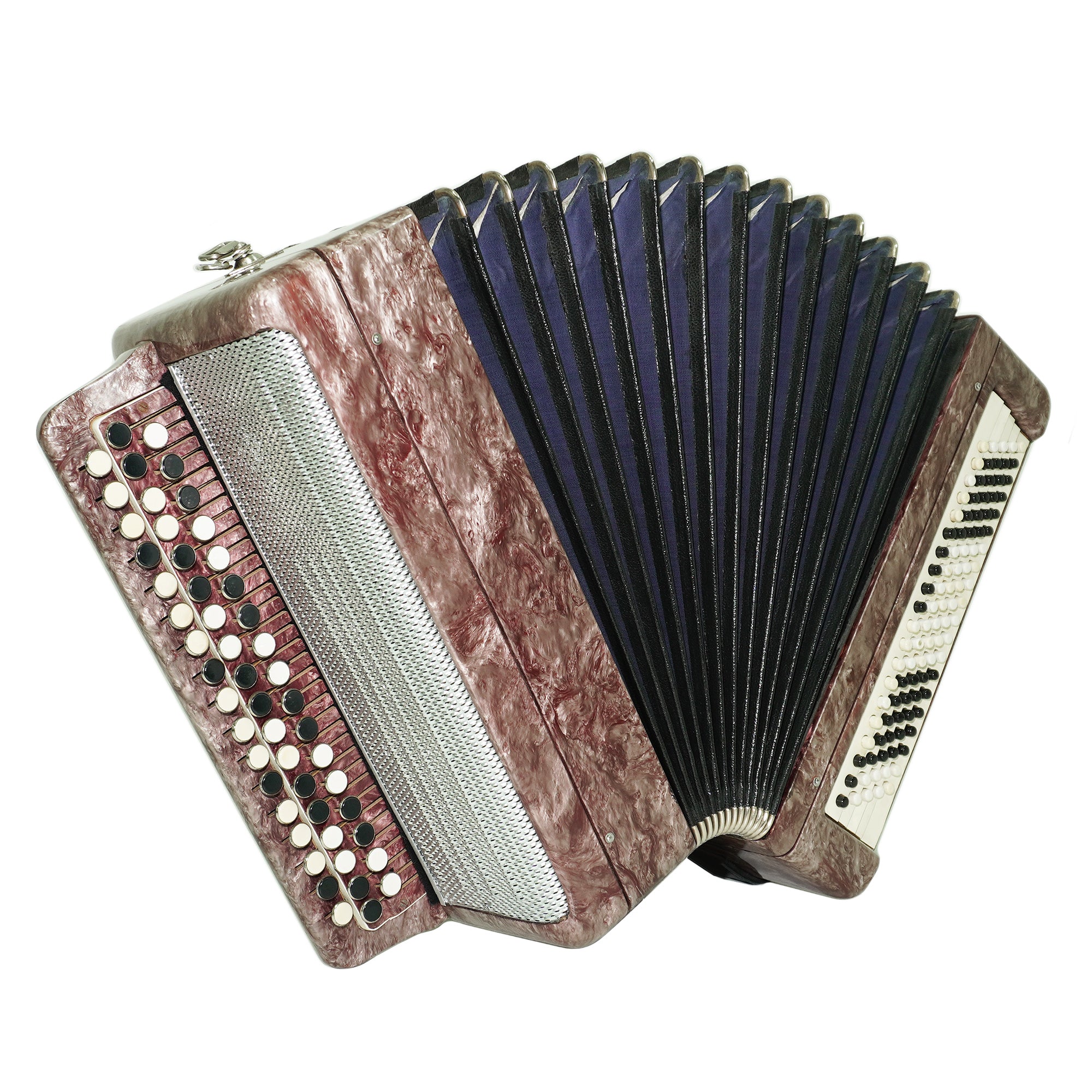 Tula Russian Bayan Tulskiy, 3 Row Chromatic Button Accordion, Vintage Music Box B System, New Straps and Soft Case, Soviet Harmonica, 2634