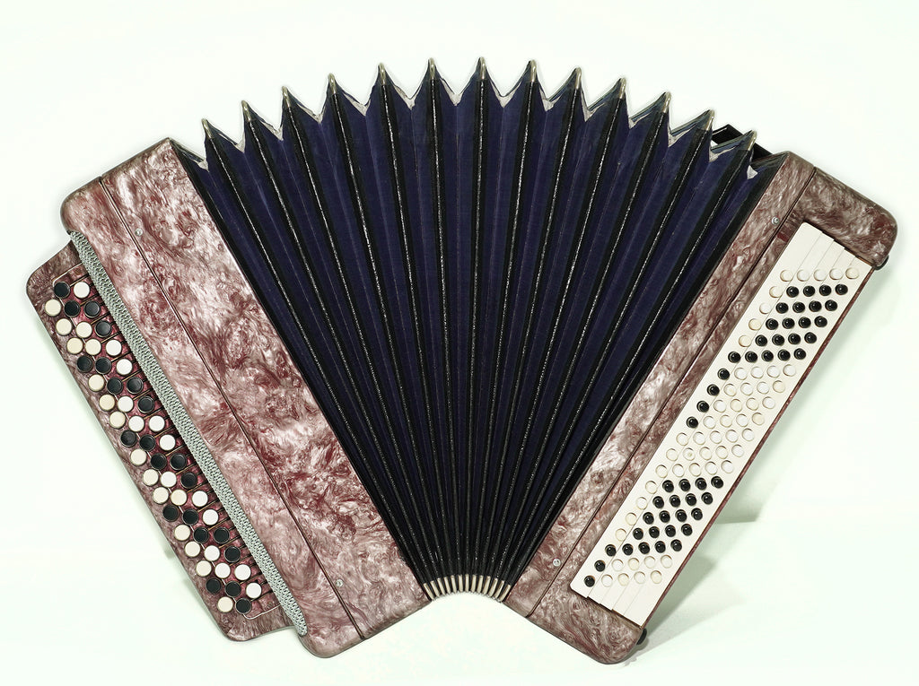 Tula Russian Bayan Tulskiy, 3 Row Chromatic Button Accordion, Vintage Music Box B System, New Straps and Soft Case, Soviet Harmonica, 2634