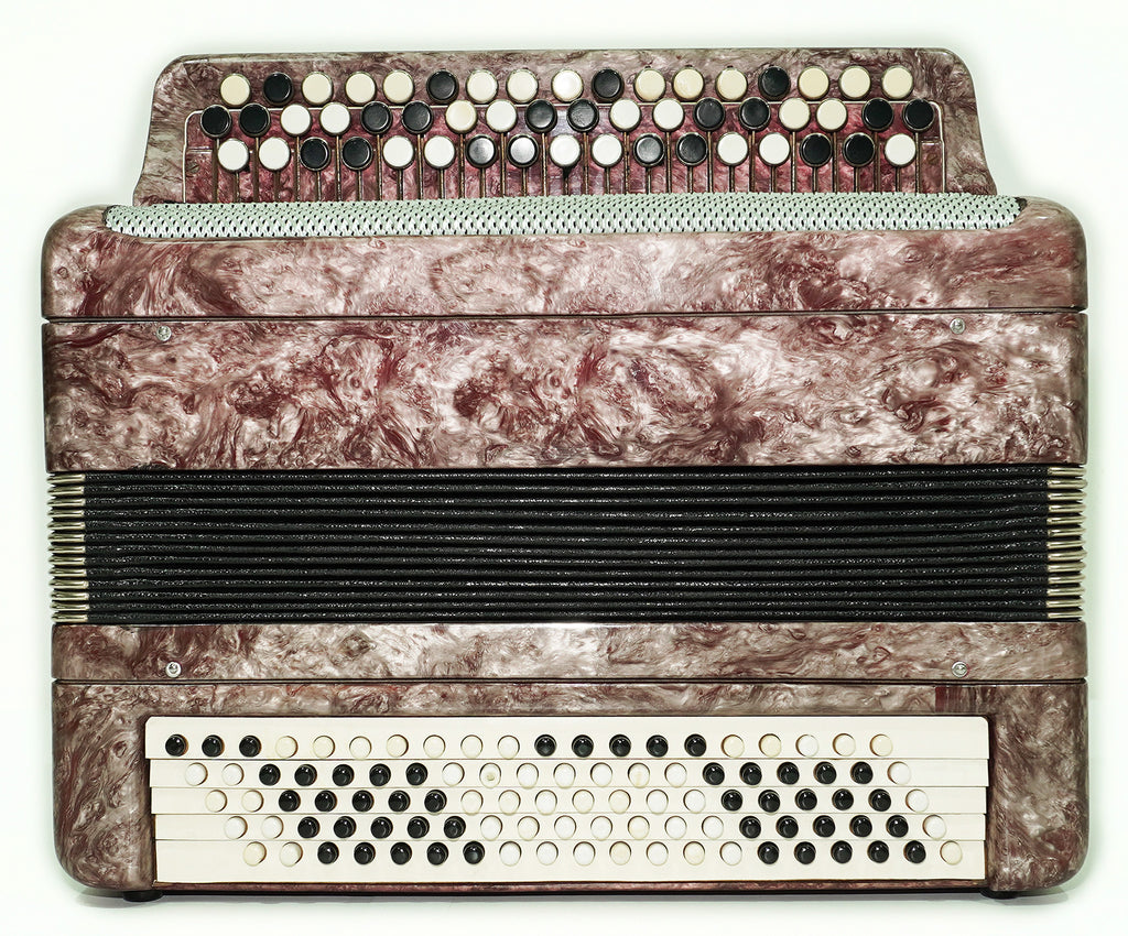 Tula Russian Bayan Tulskiy, 3 Row Chromatic Button Accordion, Vintage Music Box B System, New Straps and Soft Case, Soviet Harmonica, 2634