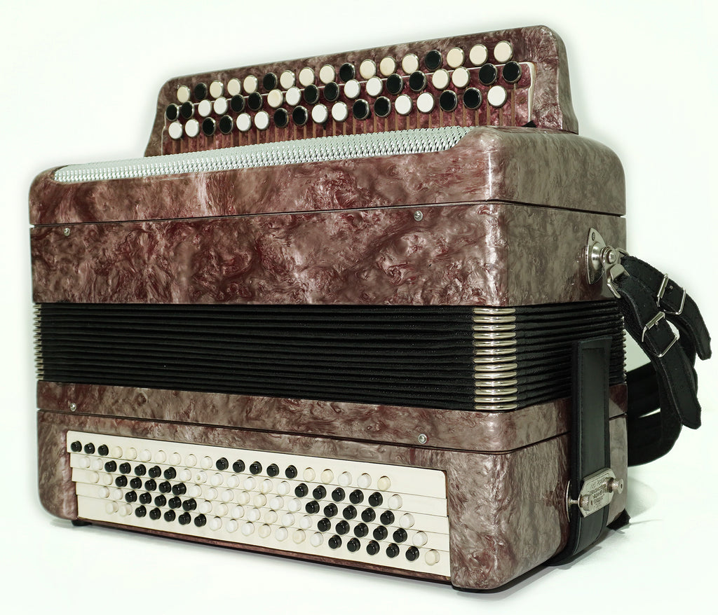 Tula Russian Bayan Tulskiy, 3 Row Chromatic Button Accordion, Vintage Music Box B System, New Straps and Soft Case, Soviet Harmonica, 2634