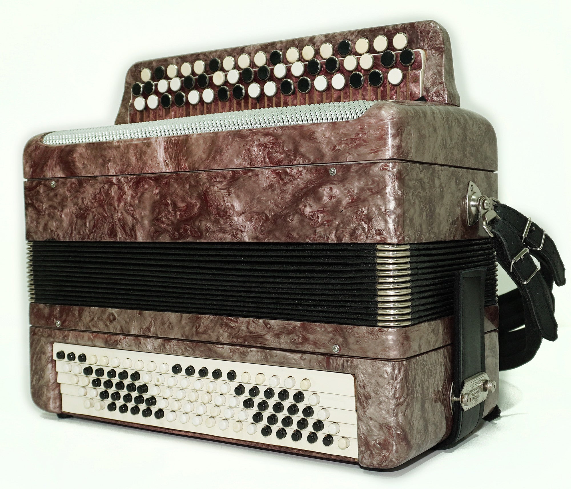Tula Russian Bayan Tulskiy, 3 Row Chromatic Button Accordion, Vintage Music Box B System, New Straps and Soft Case, Soviet Harmonica, 2634