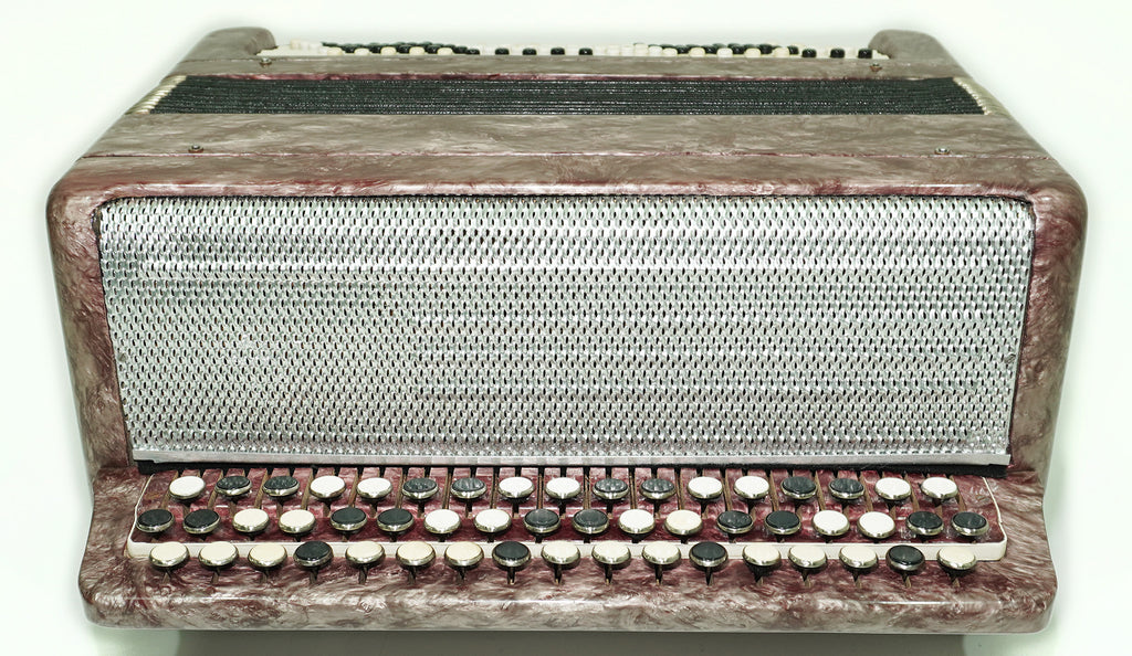 Tula Russian Bayan Tulskiy, 3 Row Chromatic Button Accordion, Vintage Music Box B System, New Straps and Soft Case, Soviet Harmonica, 2634