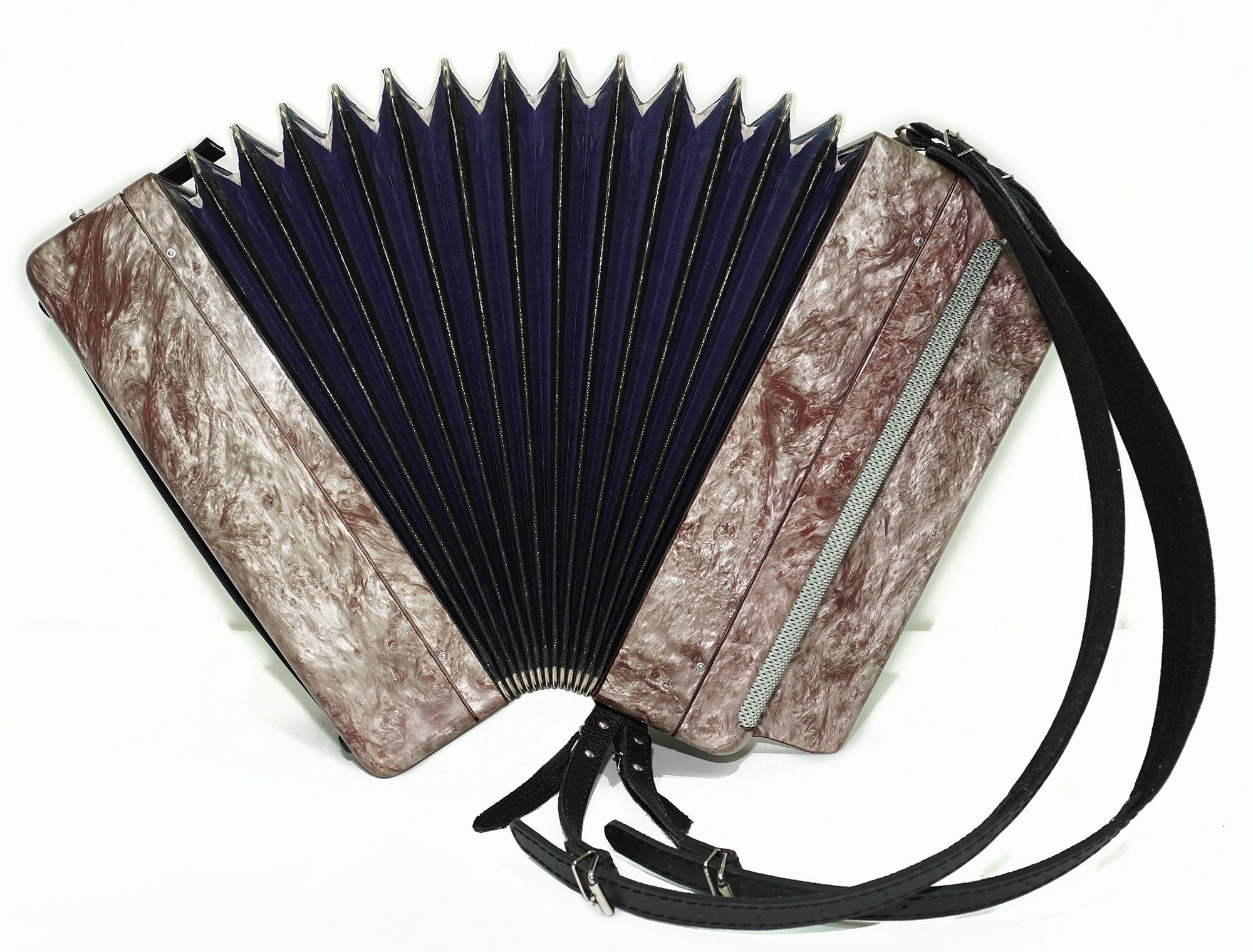 Tula Russian Bayan Tulskiy, 3 Row Chromatic Button Accordion, Vintage Music Box B System, New Straps and Soft Case, Soviet Harmonica, 2634