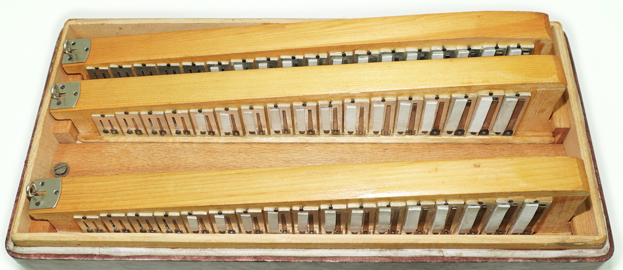 Tula Russian Bayan Tulskiy, 3 Row Chromatic Button Accordion, Vintage Music Box B System, New Straps and Soft Case, Soviet Harmonica, 2634
