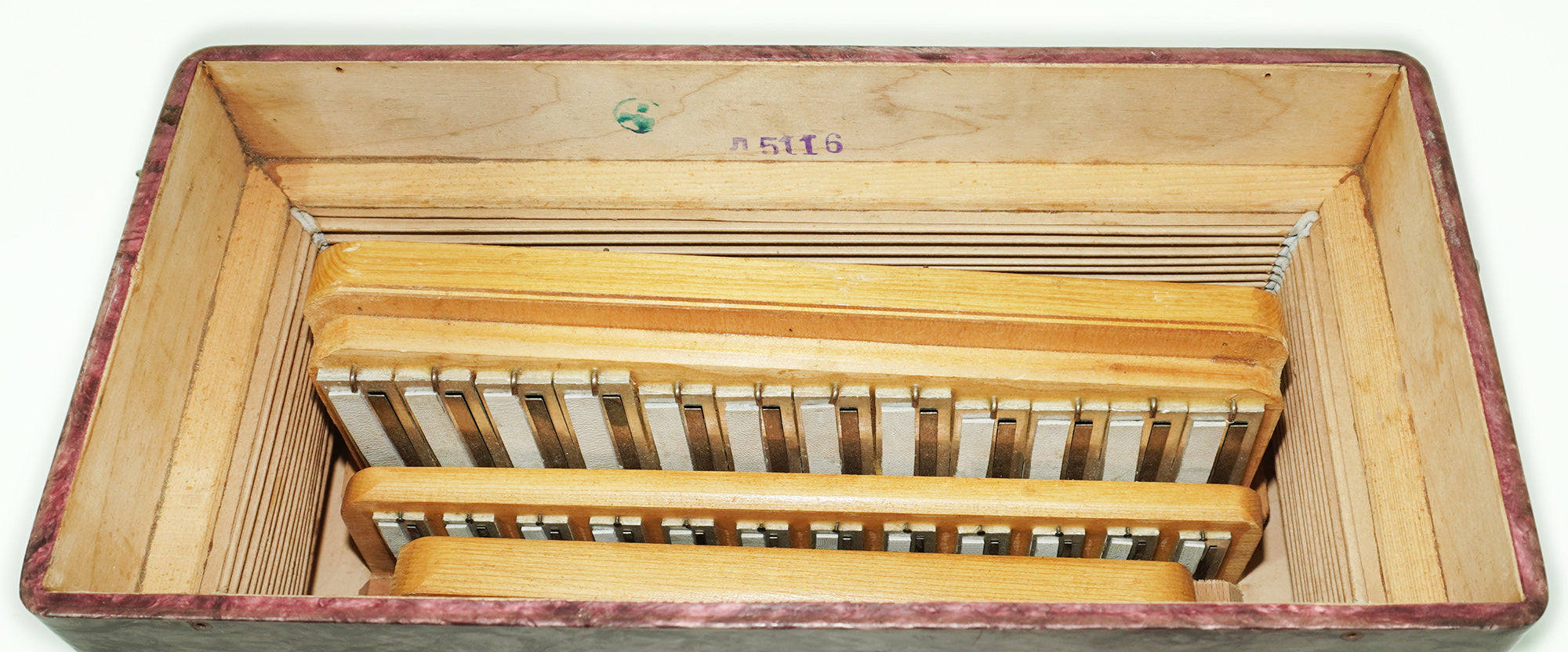 Tula Russian Bayan Tulskiy, 3 Row Chromatic Button Accordion, Vintage Music Box B System, New Straps and Soft Case, Soviet Harmonica, 2634