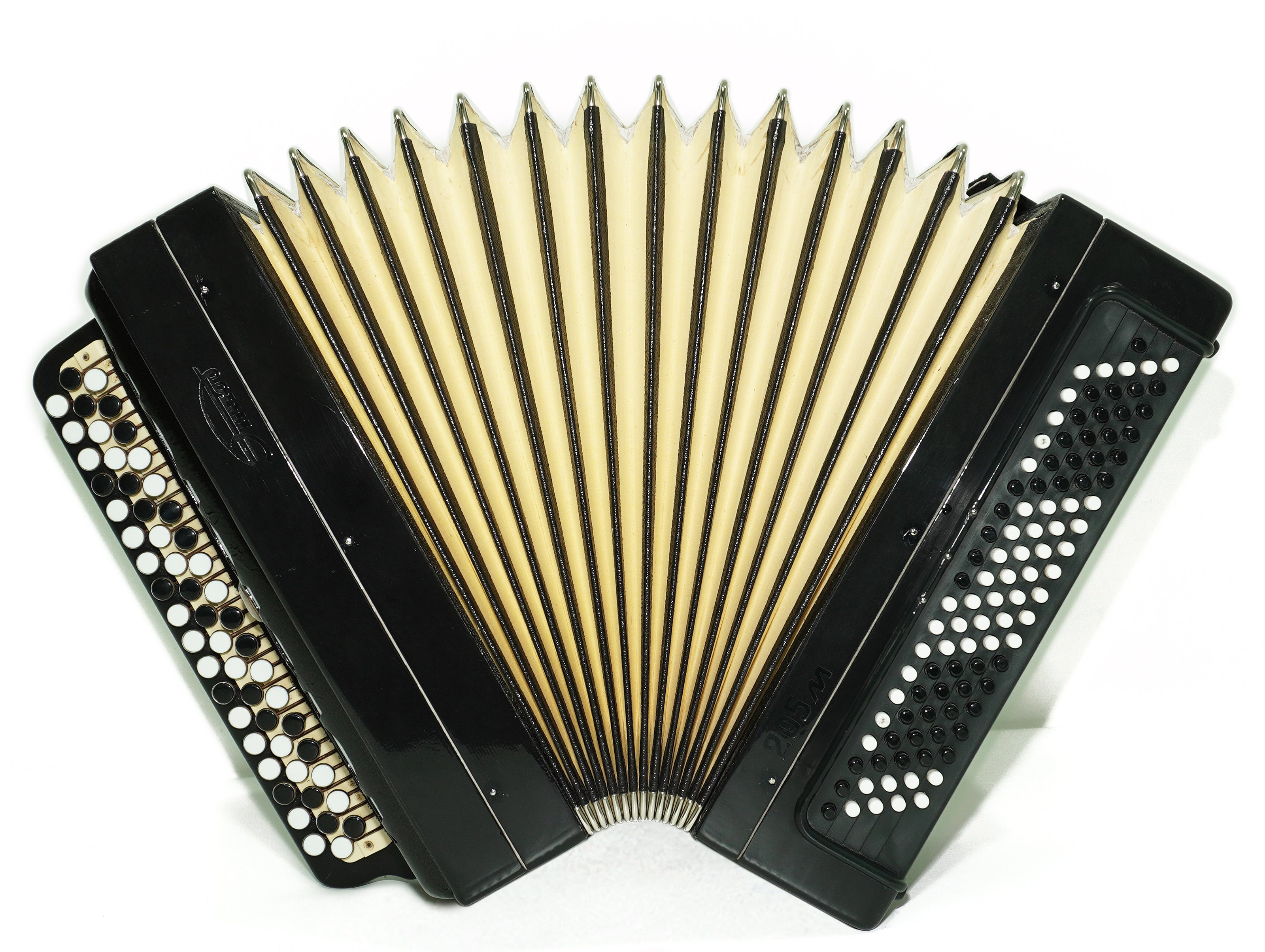 Tulskiy Russian Bayan Etude 205M Button Accordion 100 bass Acordeone de Botones, New Straps, Vintage Tula Musical Instrument, 2641