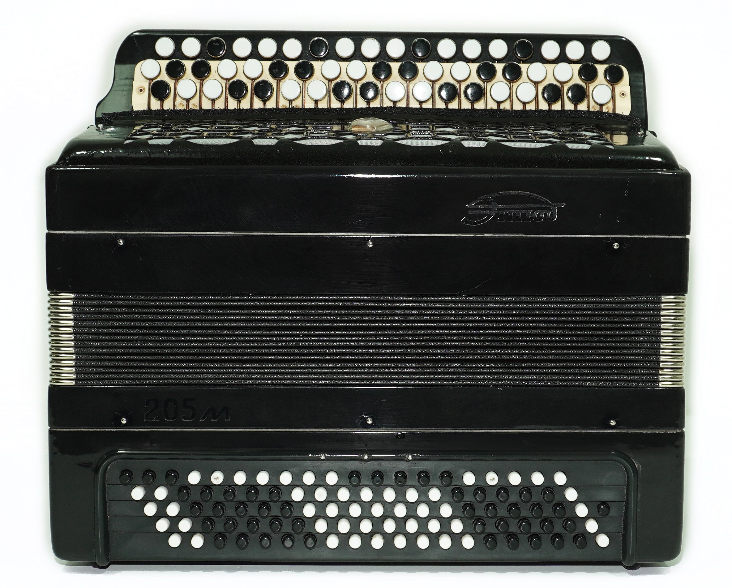Tulskiy Russian Bayan Etude 205M Button Accordion 100 bass Acordeone de Botones, New Straps, Vintage Tula Musical Instrument, 2641