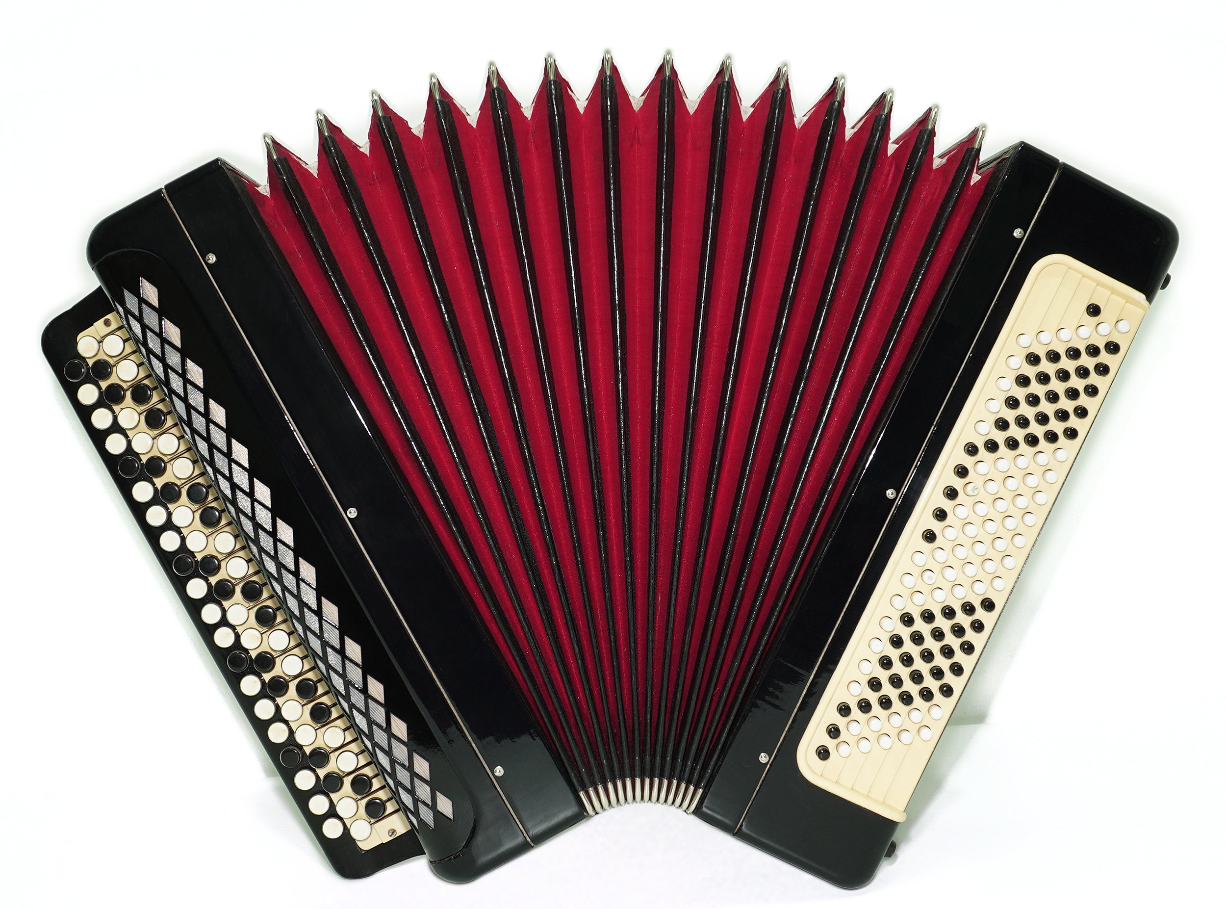 Bayan Accordion Tulskiy Tula 3 Row Chromatic Button Accordion 120 Bass, Vintage Music Box B System, New Straps, Soviet Harmonica, 2635