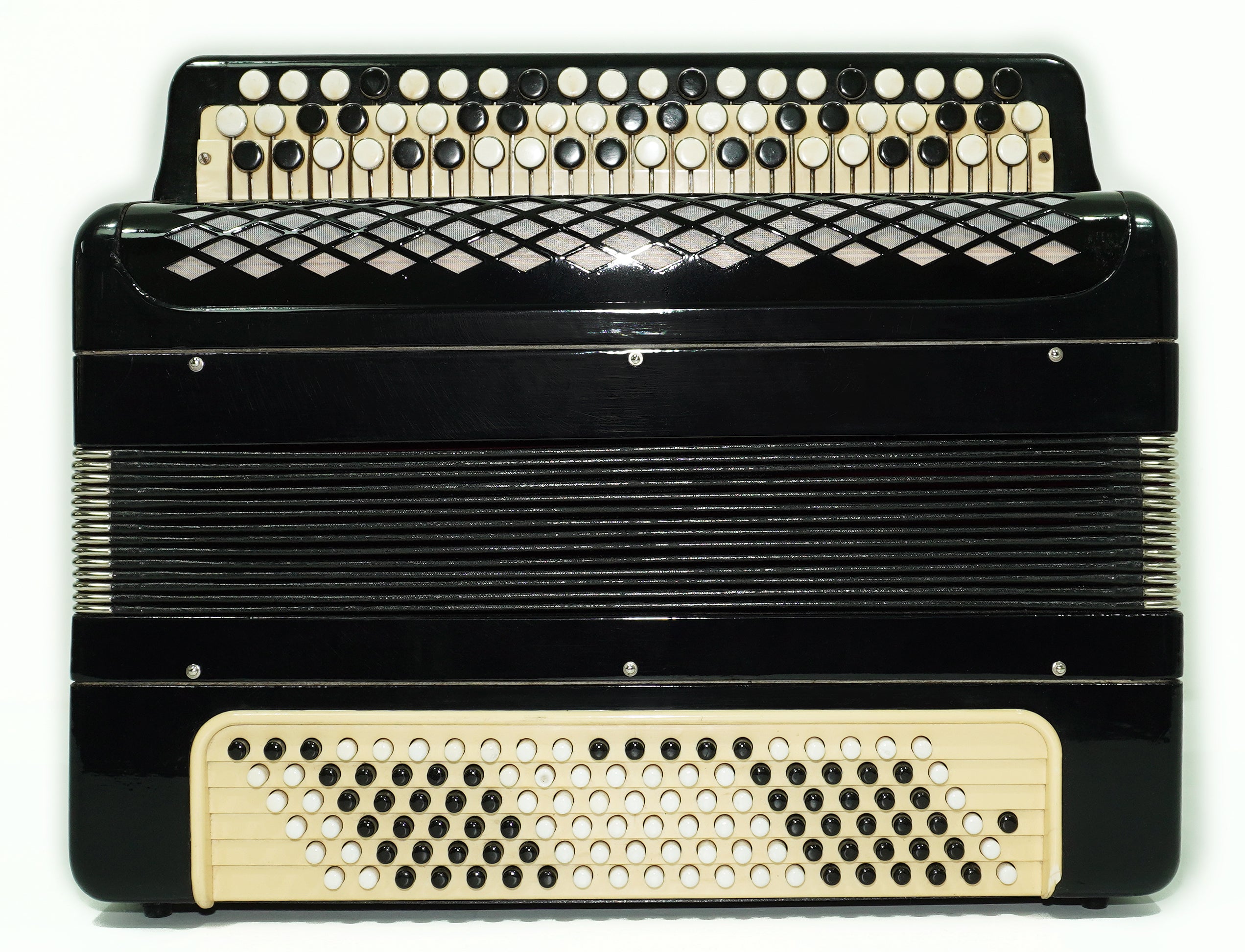 Bayan Accordion Tulskiy Tula 3 Row Chromatic Button Accordion 120 Bass, Vintage Music Box B System, New Straps, Soviet Harmonica, 2635