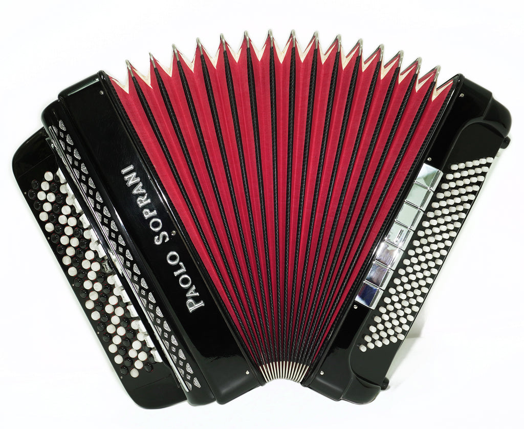 Paolo Soprani 5 Rows Button Accordion 120 Bass made in Italy, C Griff Professional Concert Accordeone de Botones for Adults