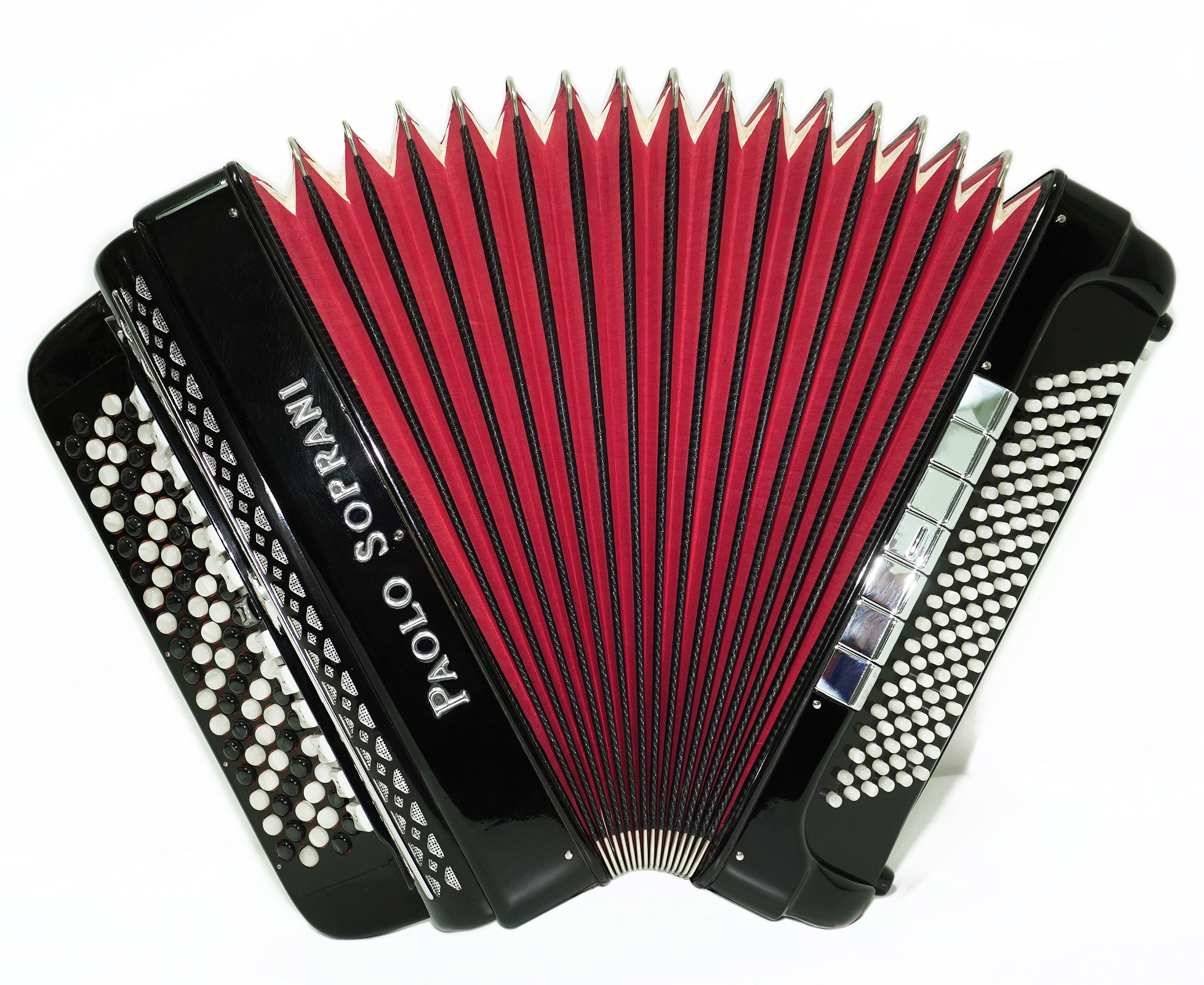 Paolo Soprani 5 Rows Button Accordion 120 Bass made in Italy, C Griff Professional Concert Accordeone de Botones for Adults