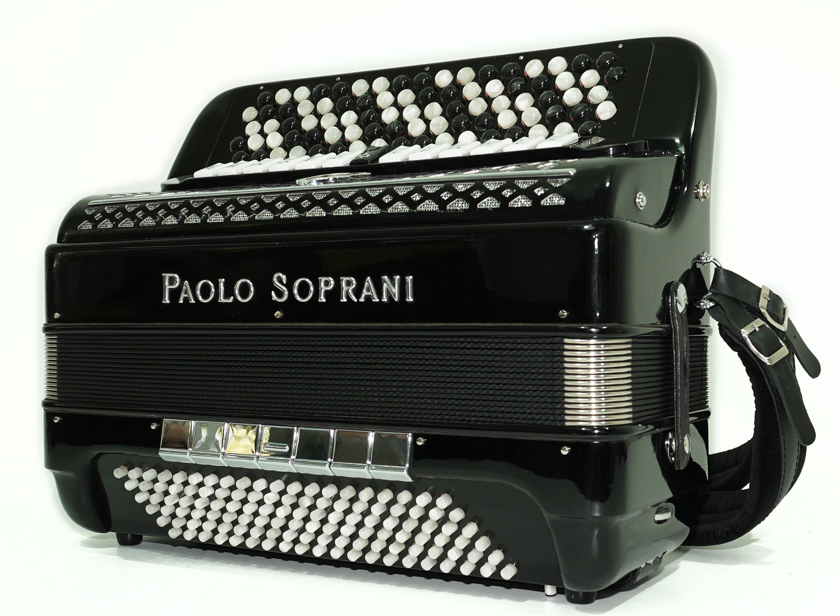 Paolo Soprani 5 Rows Button Accordion 120 Bass made in Italy, C Griff Professional Concert Accordeone de Botones for Adults