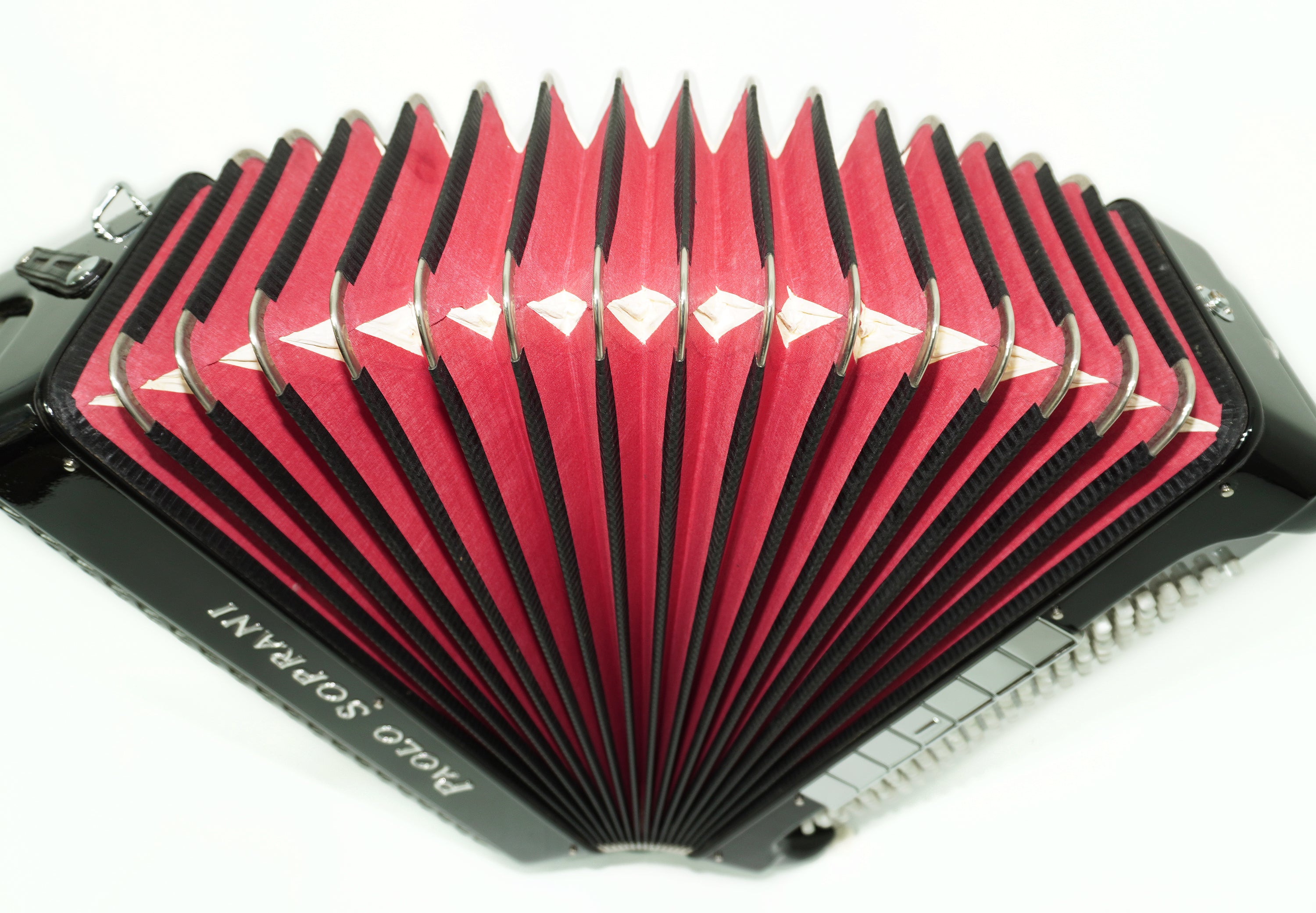 Paolo Soprani 5 Rows Button Accordion 120 Bass made in Italy, C Griff Professional Concert Accordeone de Botones for Adults