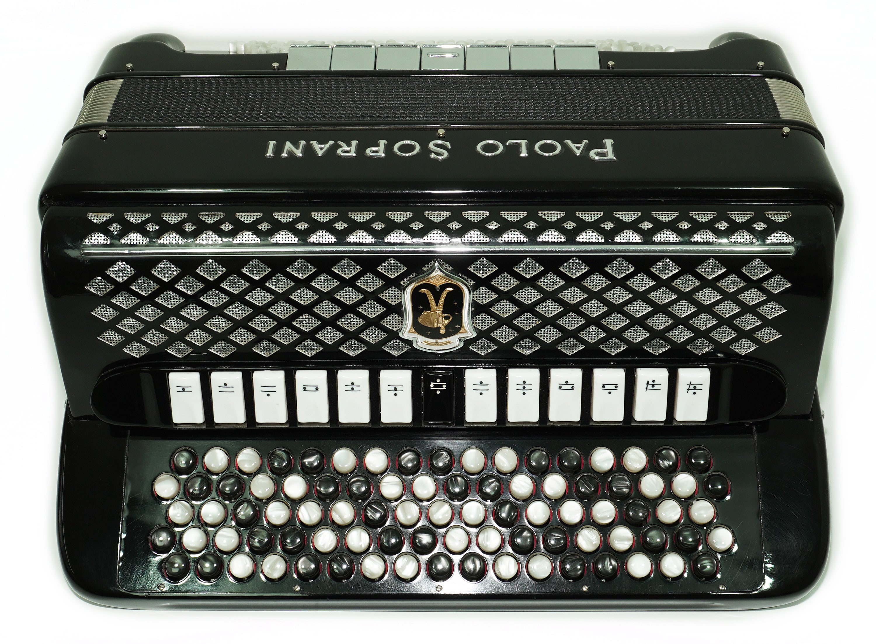 Paolo Soprani 5 Rows Button Accordion 120 Bass made in Italy, C Griff Professional Concert Accordeone de Botones for Adults