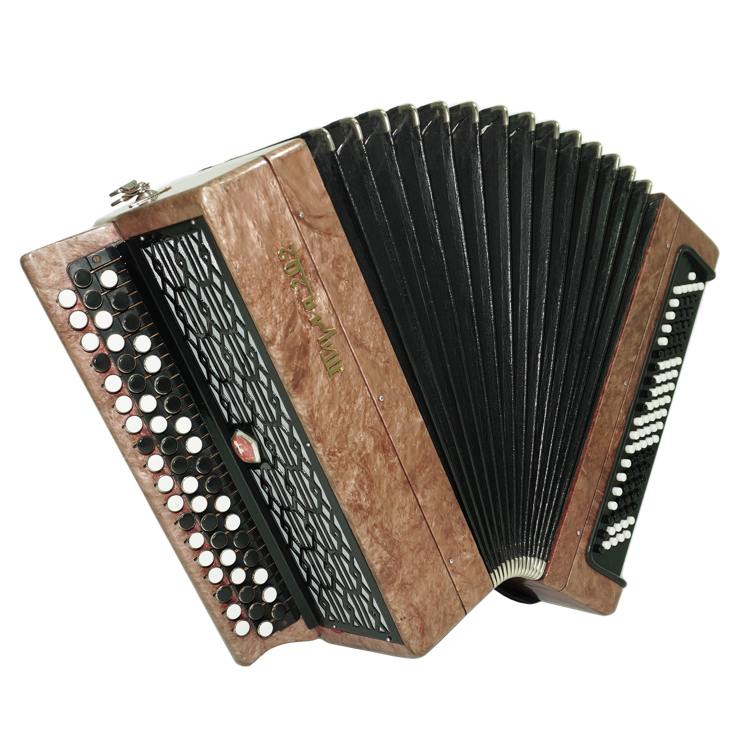 Tulskiy Accordion Tula 202, 3 Row Chromatic Button Accordion, Russian Bayan B System, New Straps and Soft Case, Soviet Garmoshka, 2637