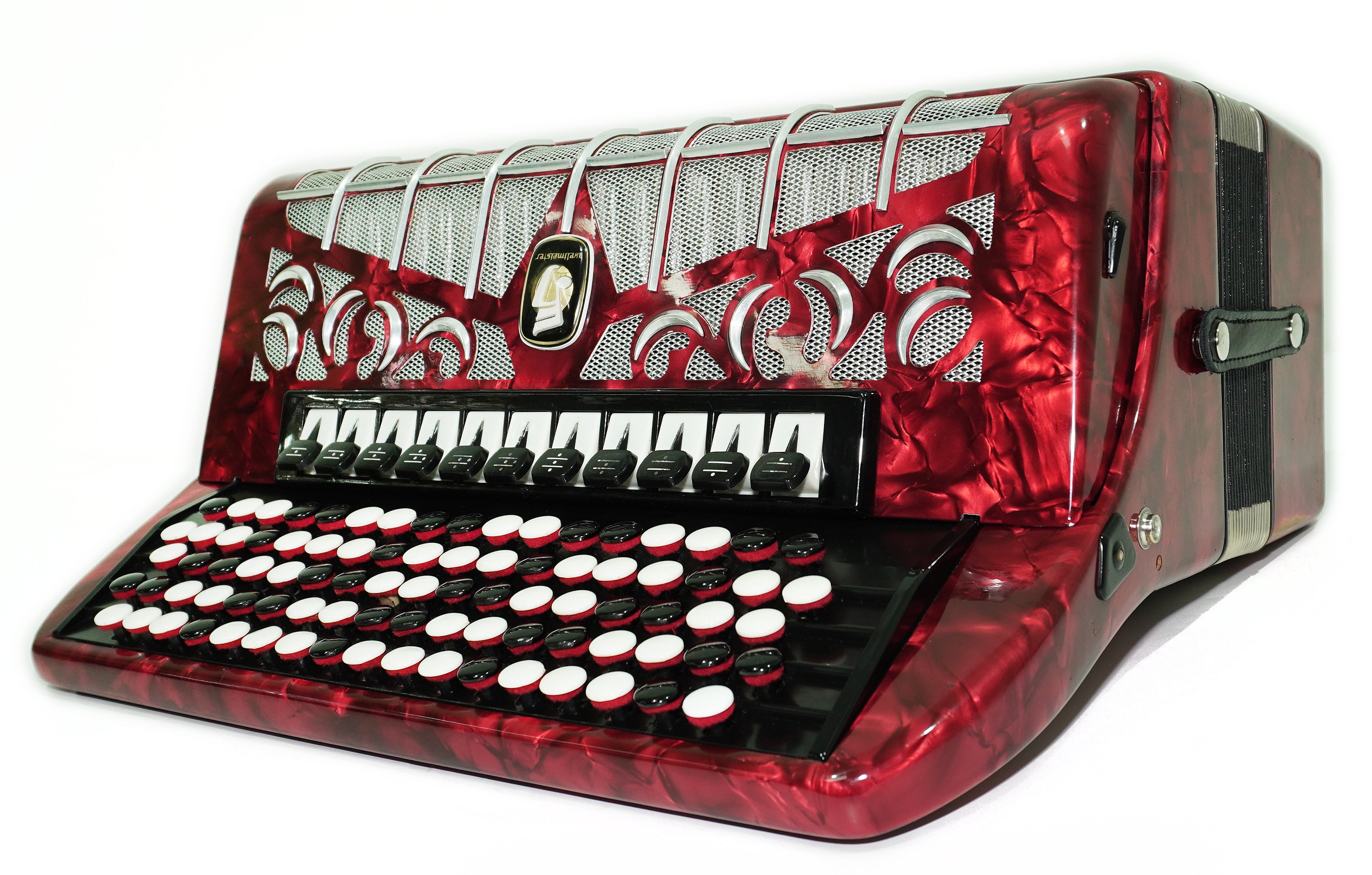 Weltmeister Grandina Button Accordion 120 Bass, made in Germany, 5 Row Bayan B Griff, Straps and Soft Case, Vintage Professional Accordion, 2642