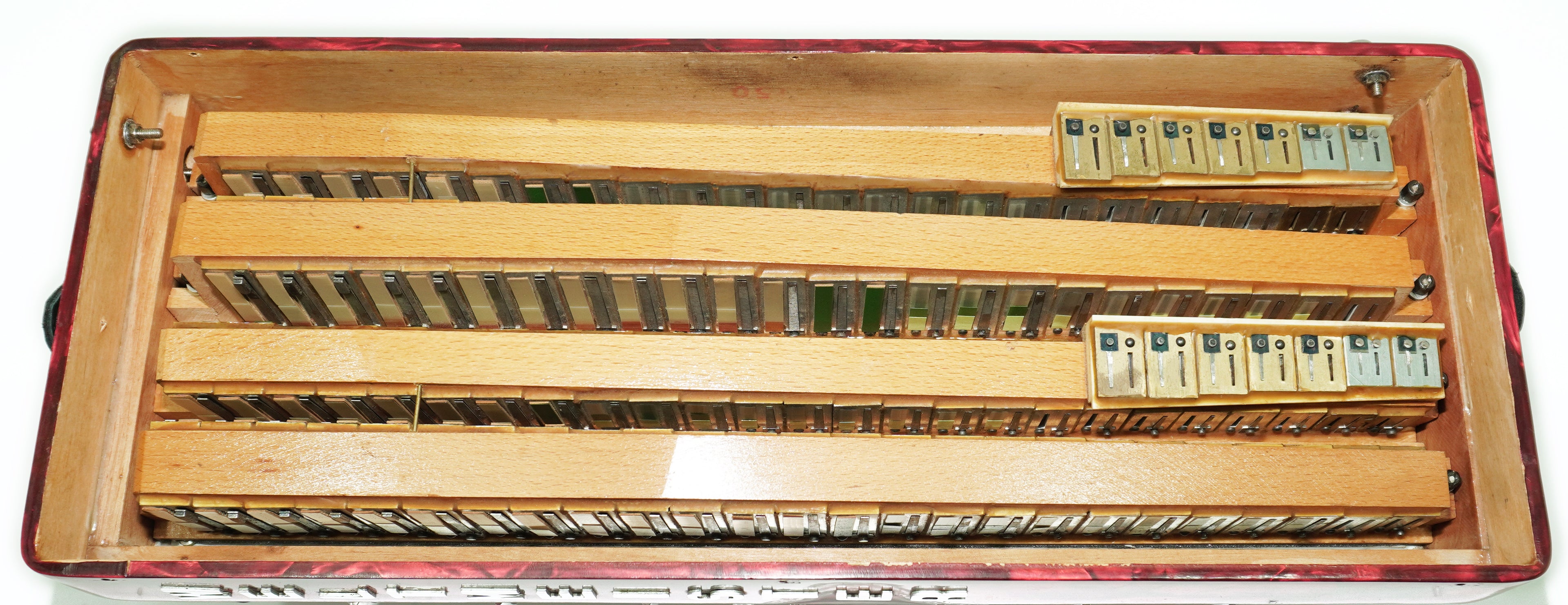 Weltmeister Grandina Button Accordion 120 Bass, made in Germany, 5 Row Bayan B Griff, Straps and Soft Case, Vintage Professional Accordion, 2642