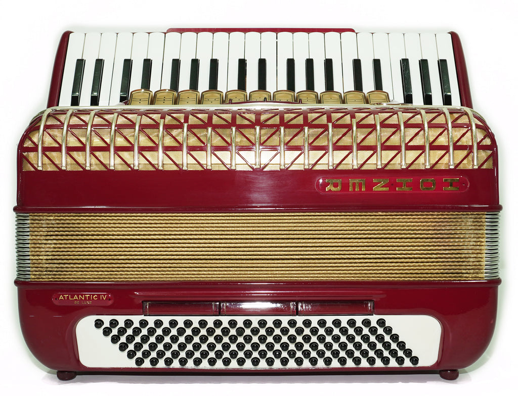 Hohner Atlantic IV De Luxe Piano Accordion, made in Germany 120 Bass, Straps and Soft Bag, Vintage Original Musical Instrument, 2644