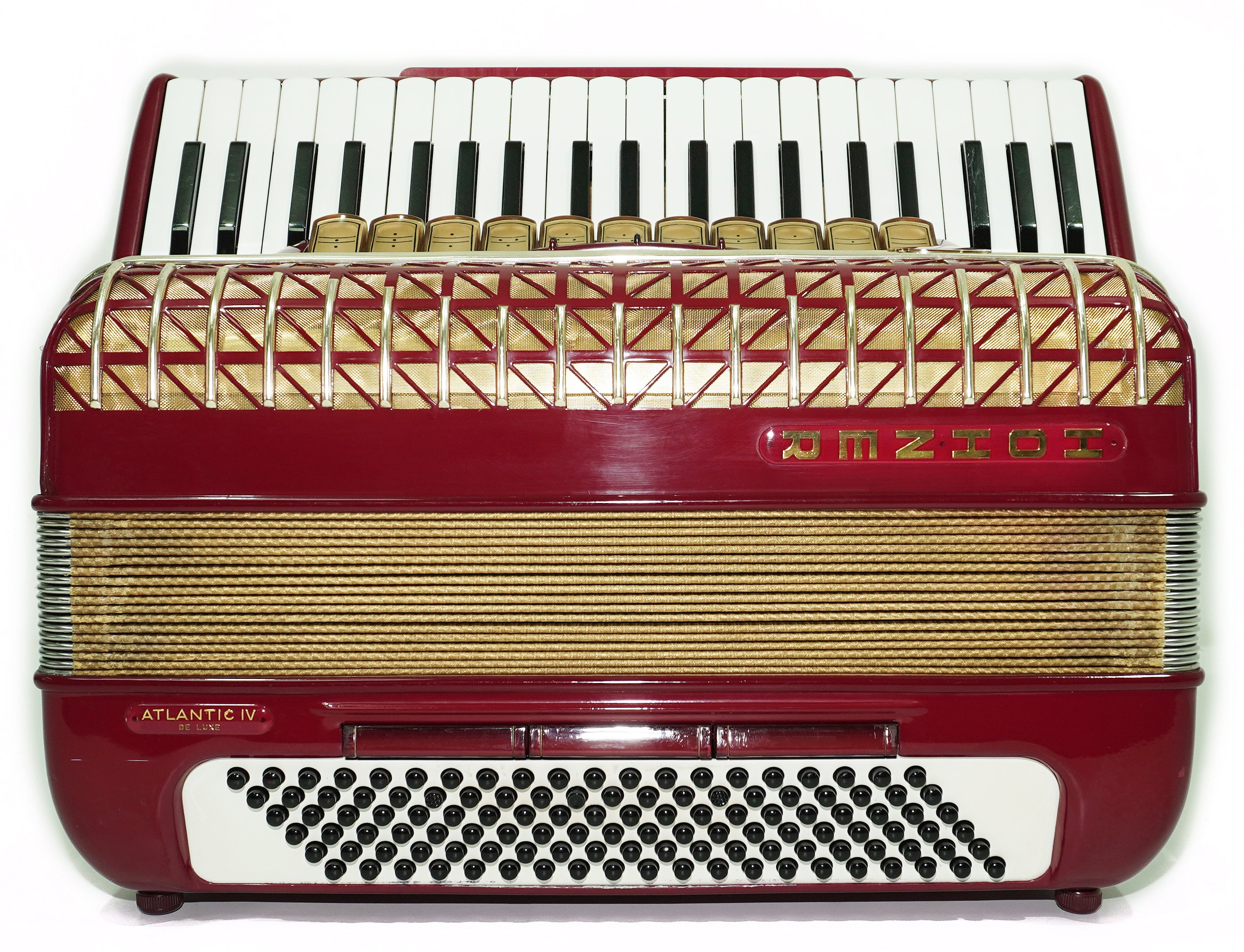 Hohner Atlantic IV De Luxe Piano Accordion, made in Germany 120 Bass, Straps and Soft Bag, Vintage Original Musical Instrument, 2644