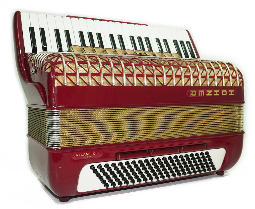 Hohner Atlantic IV De Luxe Piano Accordion, made in Germany 120 Bass, Straps and Soft Bag, Vintage Original Musical Instrument, 2644