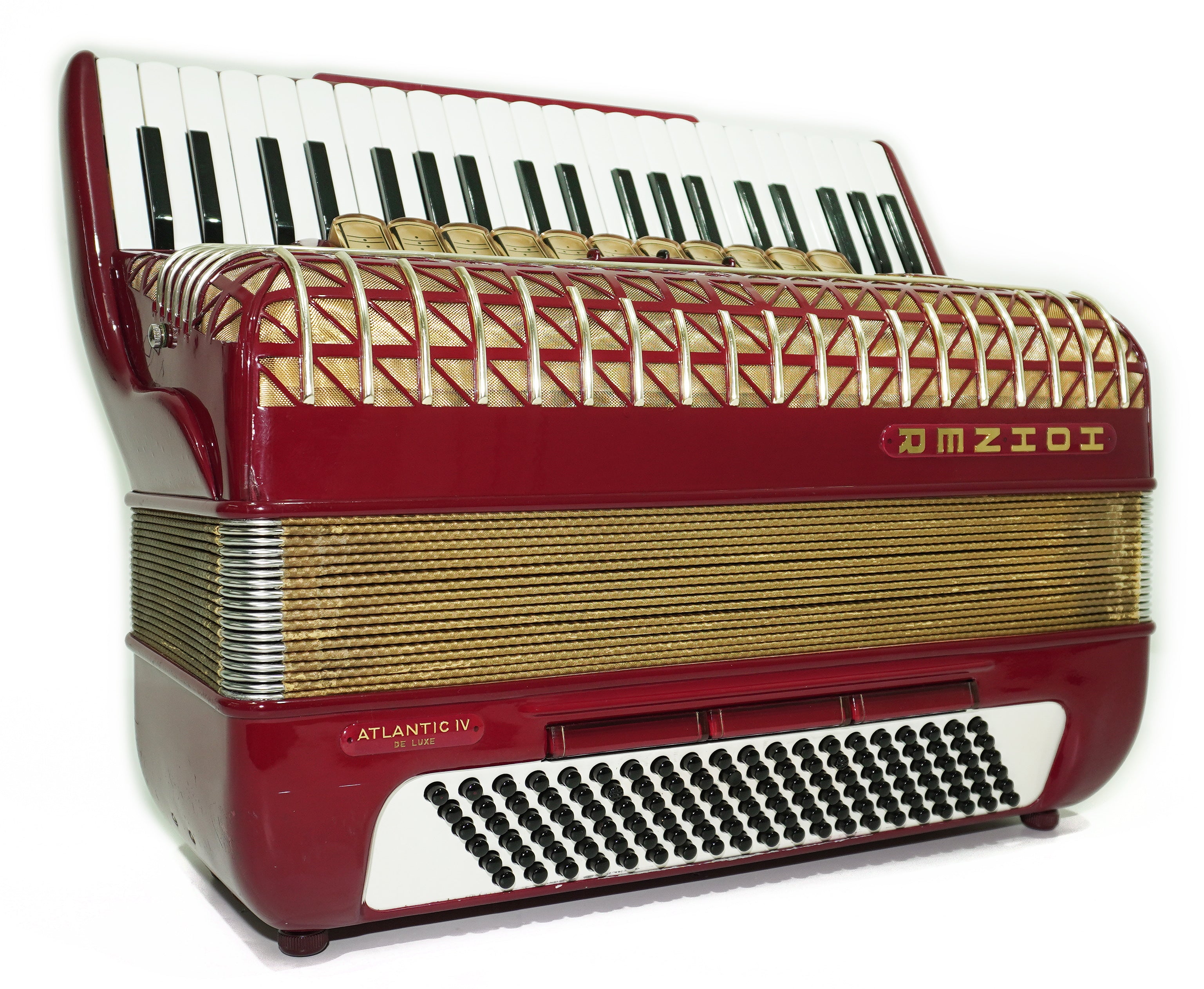 Hohner Atlantic IV De Luxe Piano Accordion, made in Germany 120 Bass, Straps and Soft Bag, Vintage Original Musical Instrument, 2644