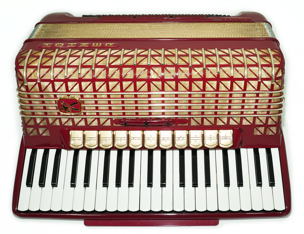 Hohner Atlantic IV De Luxe Piano Accordion, made in Germany 120 Bass, Straps and Soft Bag, Vintage Original Musical Instrument, 2644