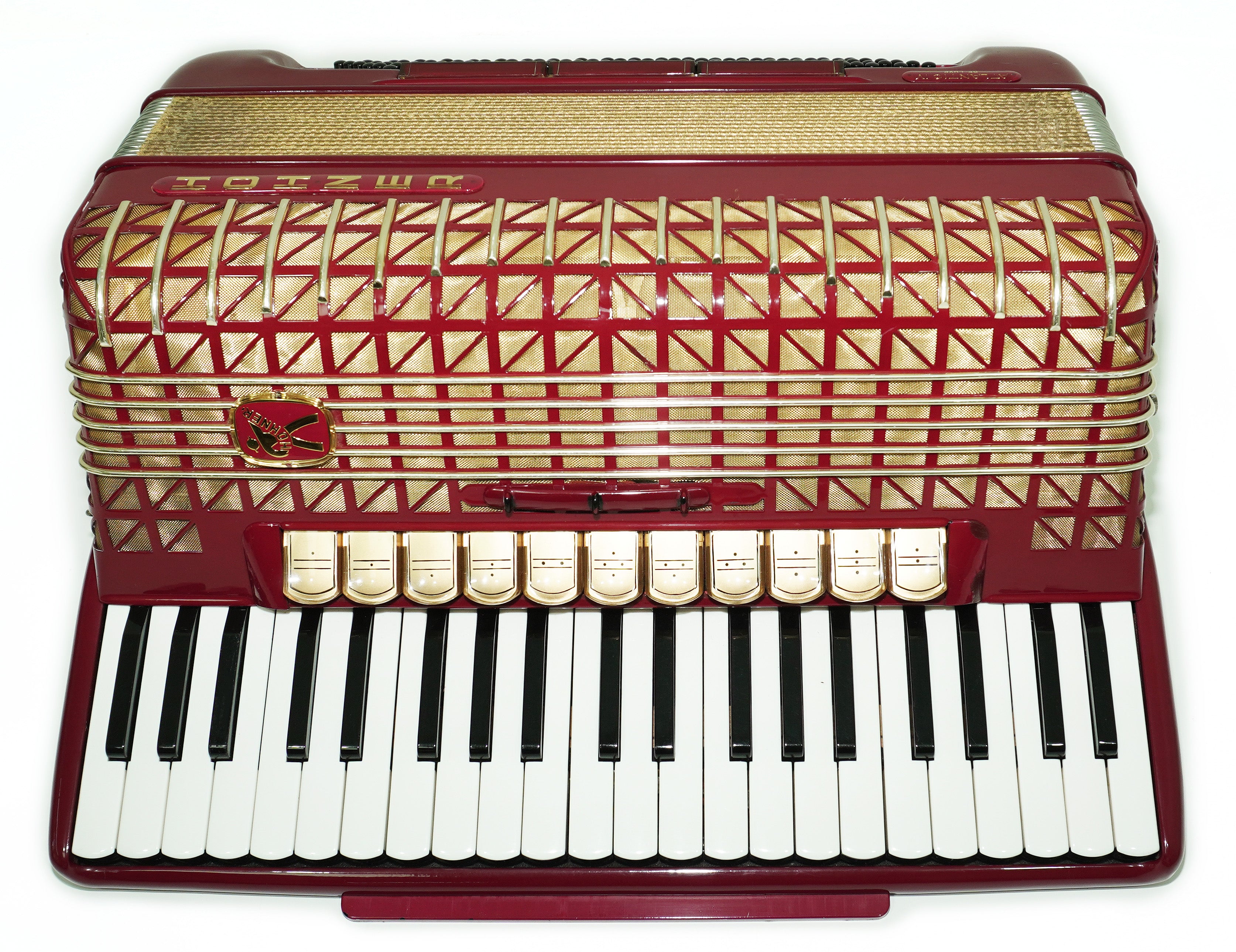 Hohner Atlantic IV De Luxe Piano Accordion, made in Germany 120 Bass, Straps and Soft Bag, Vintage Original Musical Instrument, 2644