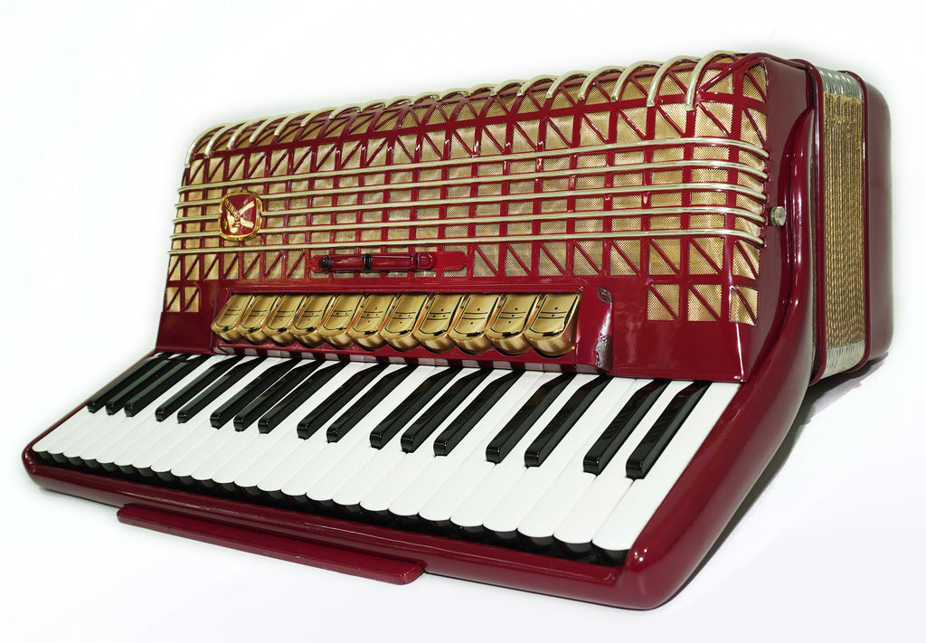 Hohner Atlantic IV De Luxe Piano Accordion, made in Germany 120 Bass, Straps and Soft Bag, Vintage Original Musical Instrument, 2644