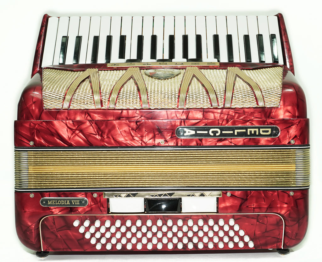 Vintage Lignatone Delicia Melodia VIII Pianoakkordeon 80 Bässe, hergestellt in der Tschechoslowakei, neue Riemen, originales Tasteninstrument, 2647