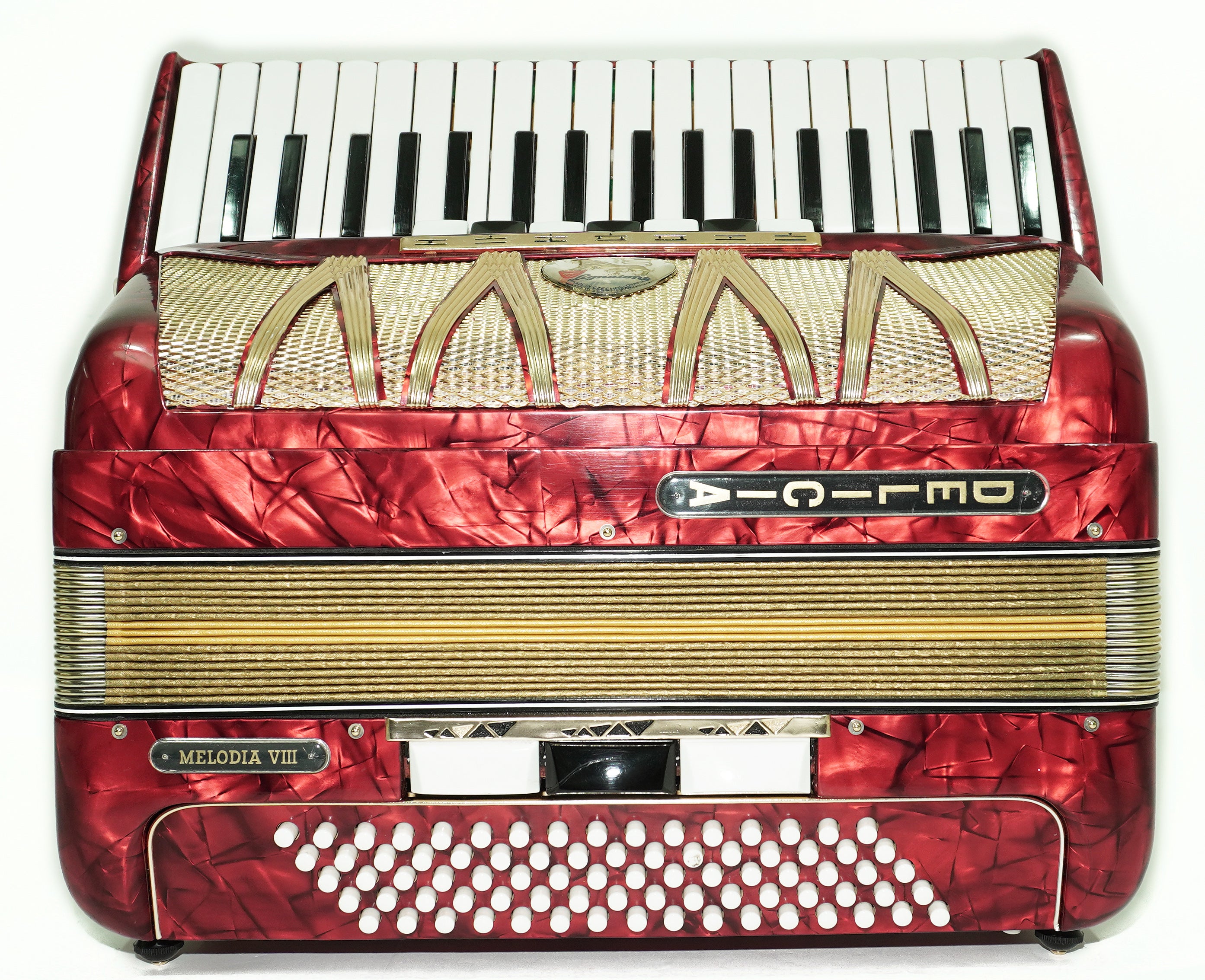 Vintage Lignatone Delicia Melodia VIII Pianoakkordeon 80 Bässe, hergestellt in der Tschechoslowakei, neue Riemen, originales Tasteninstrument, 2647
