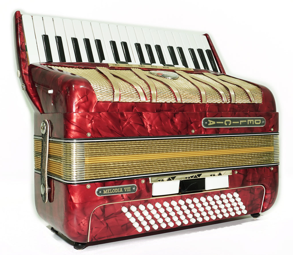 Vintage Lignatone Delicia Melodia VIII Pianoakkordeon 80 Bässe, hergestellt in der Tschechoslowakei, neue Riemen, originales Tasteninstrument, 2647