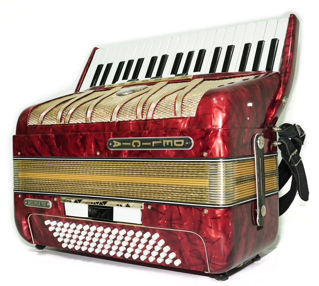 Vintage Lignatone Delicia Melodia VIII Pianoakkordeon 80 Bässe, hergestellt in der Tschechoslowakei, neue Riemen, originales Tasteninstrument, 2647