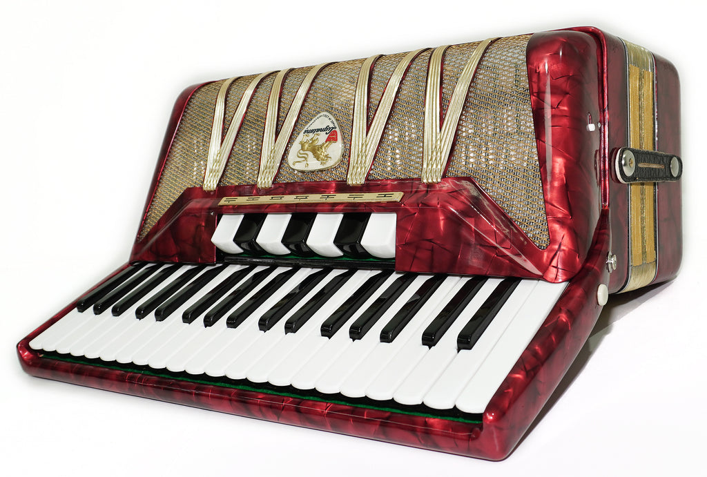 Vintage Lignatone Delicia Melodia VIII Pianoakkordeon 80 Bässe, hergestellt in der Tschechoslowakei, neue Riemen, originales Tasteninstrument, 2647